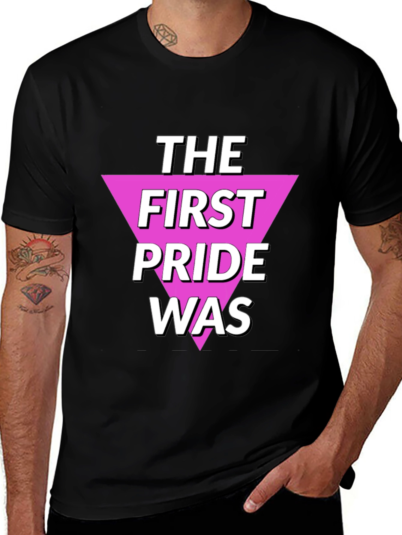 Black The First Pride Was Graphic Tee main image