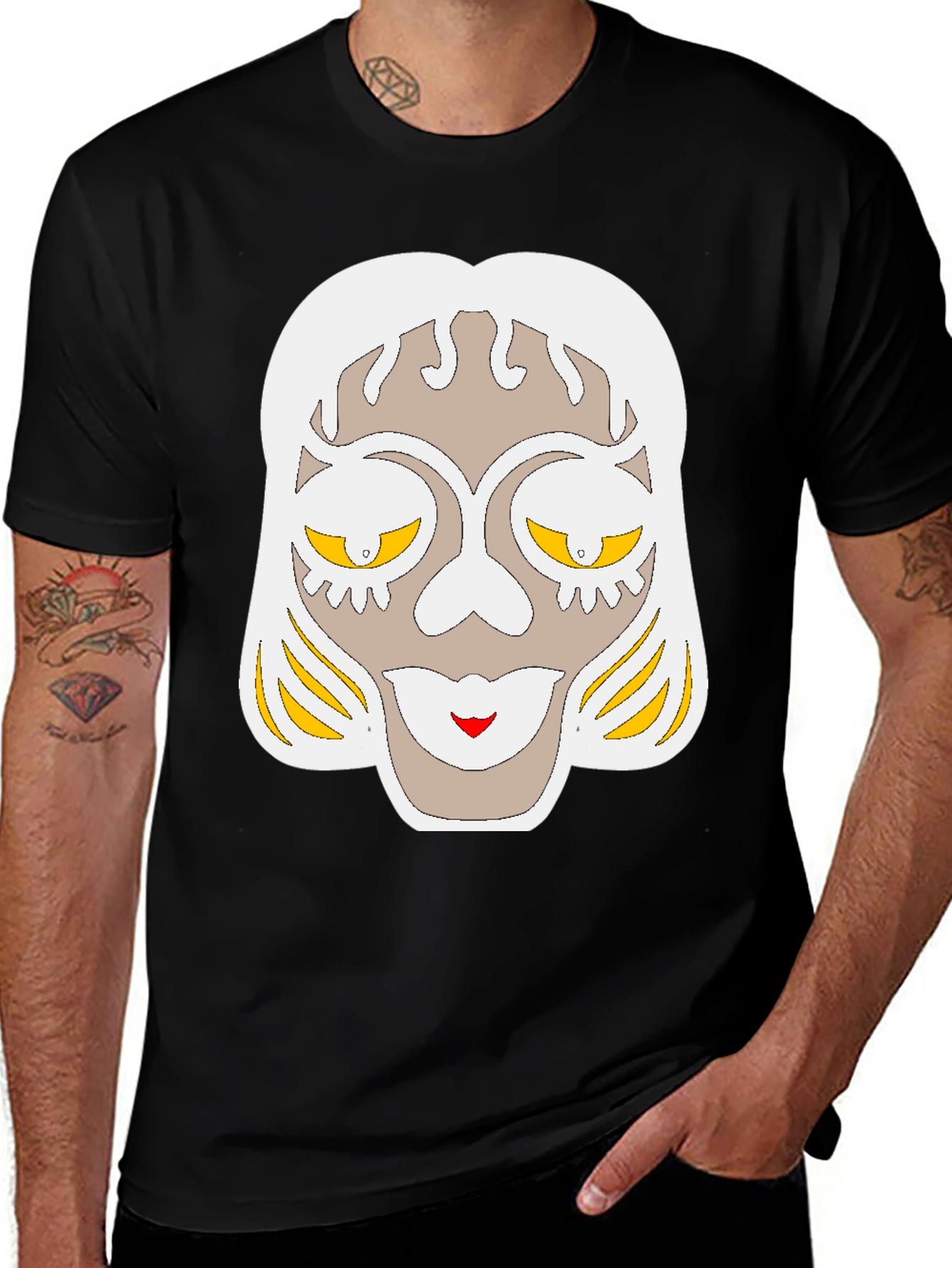Variant 23 of Abstract Face Graphic Tee - Unique Design
