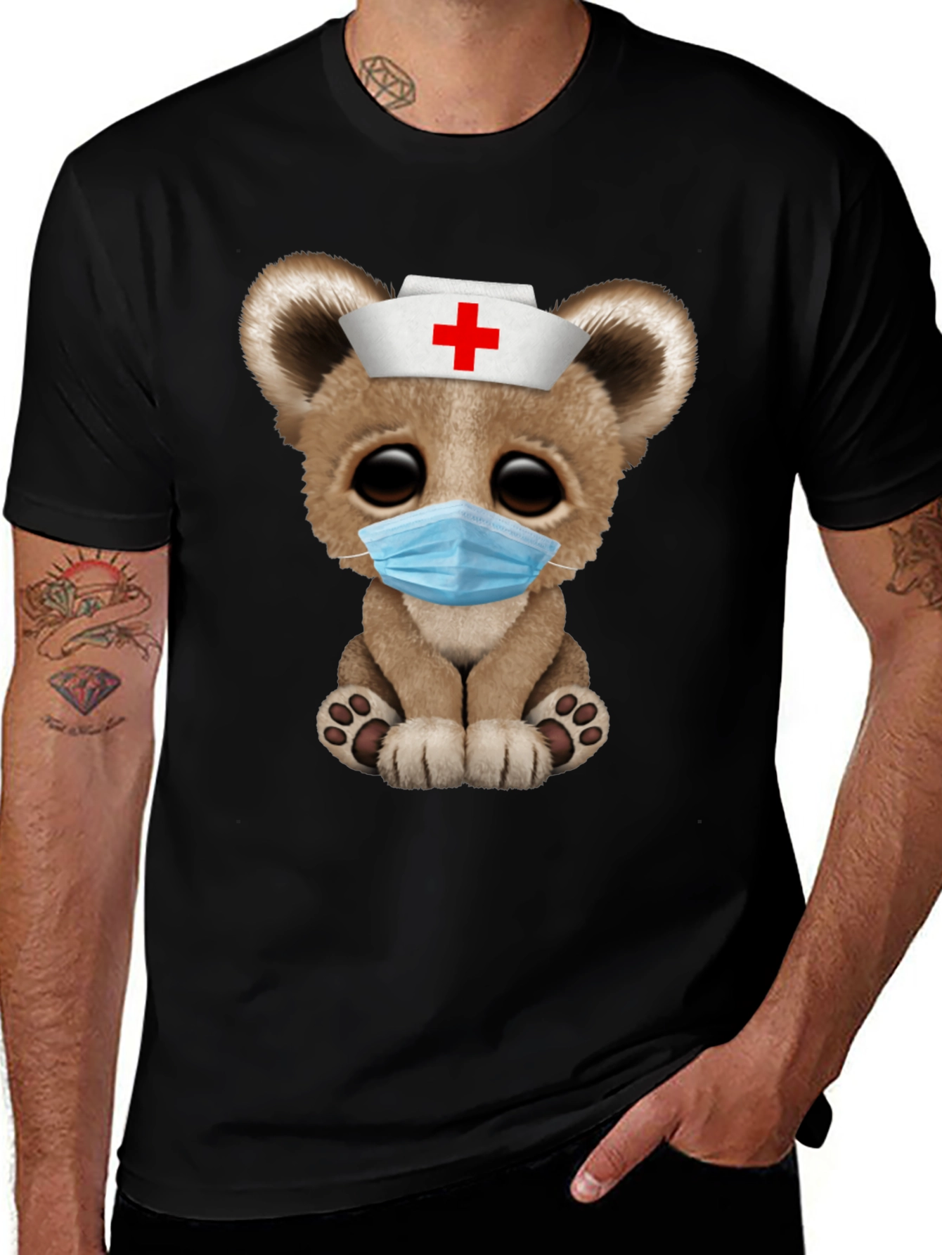 Variant 5 of Lion Cub Nurse T-Shirt - Cute Animal Tee