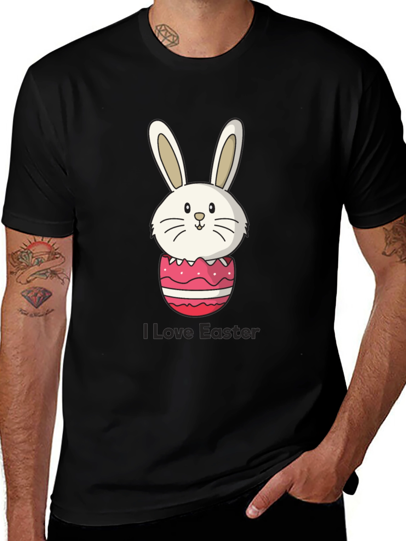 Black Easter Bunny Egg Black T-Shirt main image