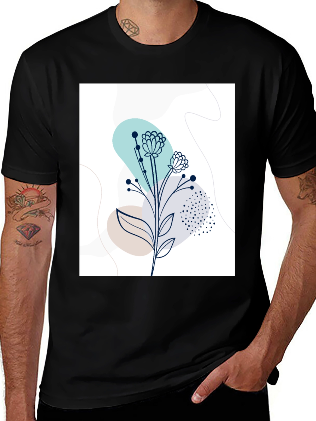 Variant 18 of Modern Floral Graphic Tee - Stylish Botanical Design