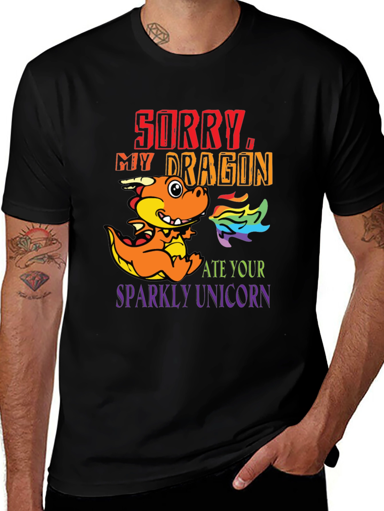 Variant 3 of Sorry Dragon Ate Your Unicorn T-Shirt