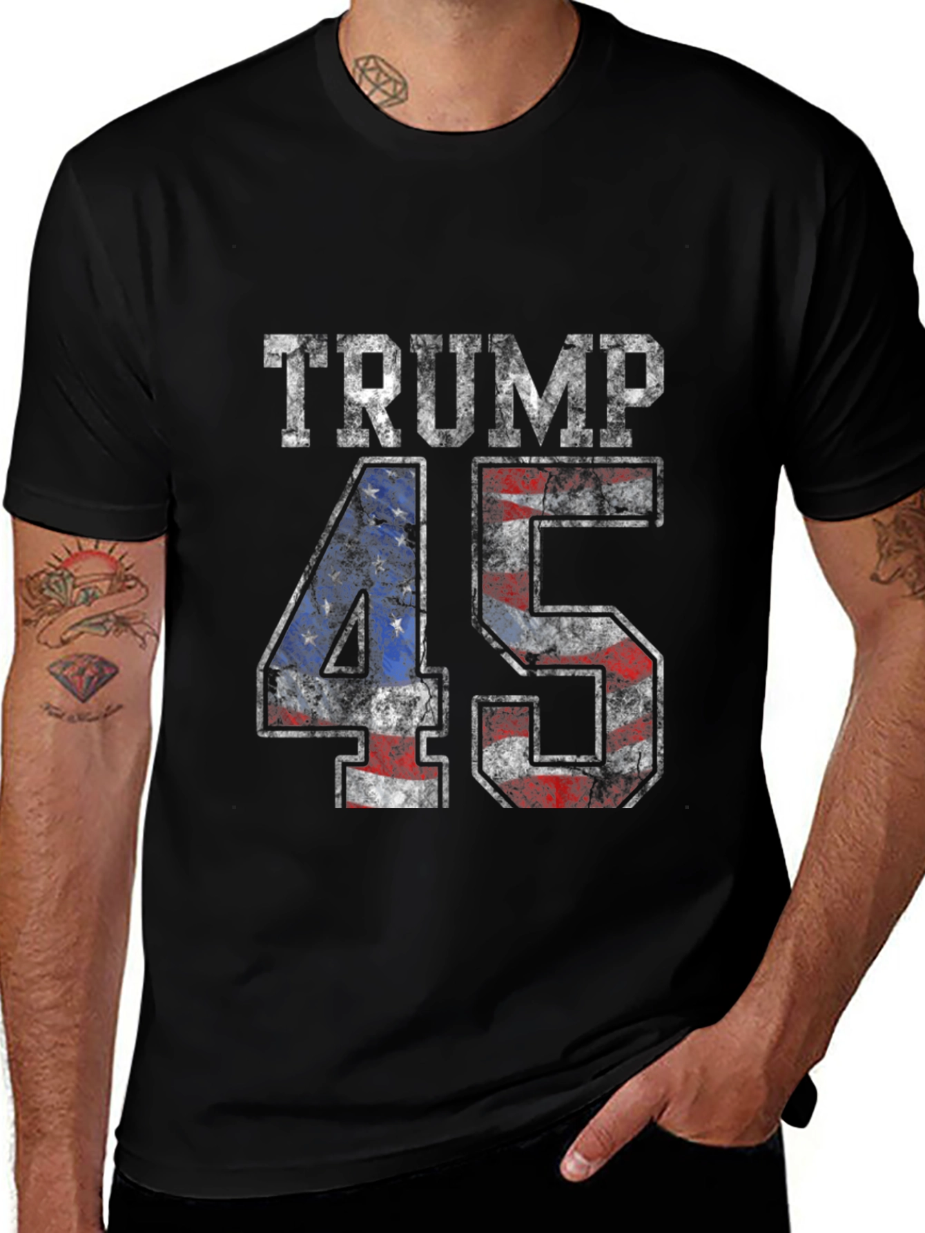 Trump 45 Patriotic Graphic T-Shirt