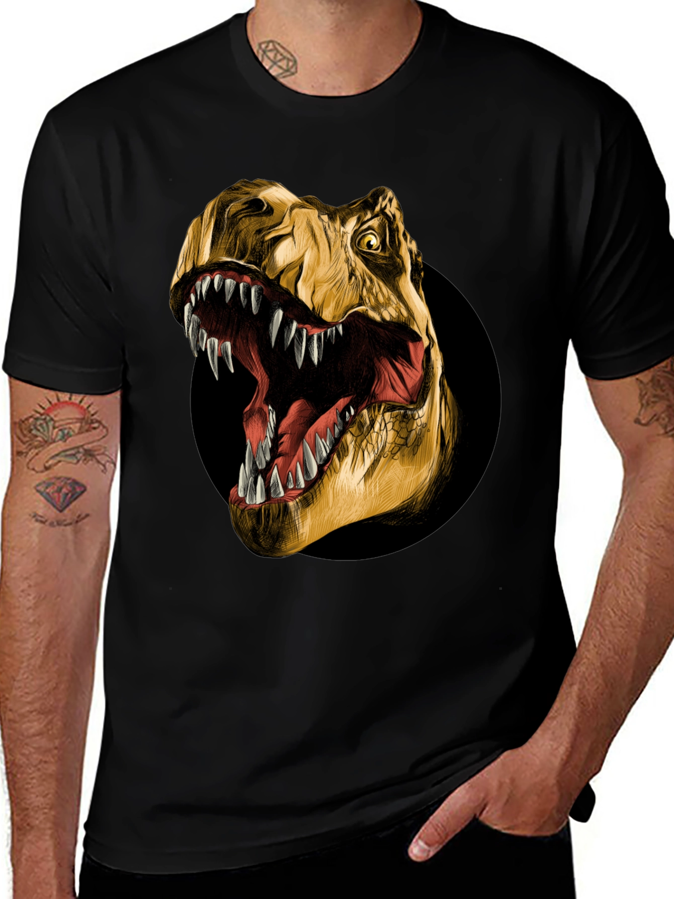 Roaring T-Rex Graphic Tee - Black