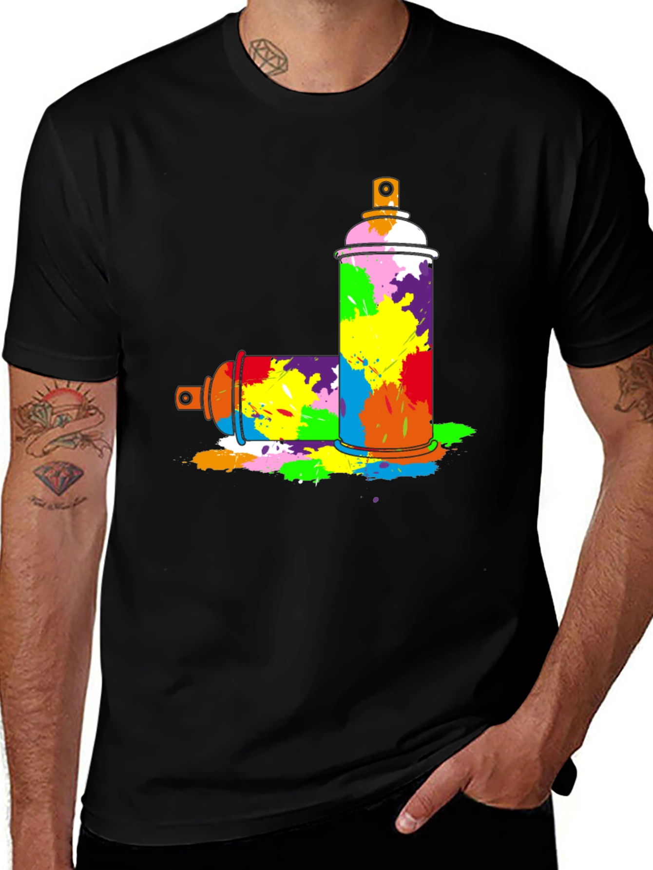 Variant 15 of Colorful Graffiti Spray Cans Graphic T-Shirt
