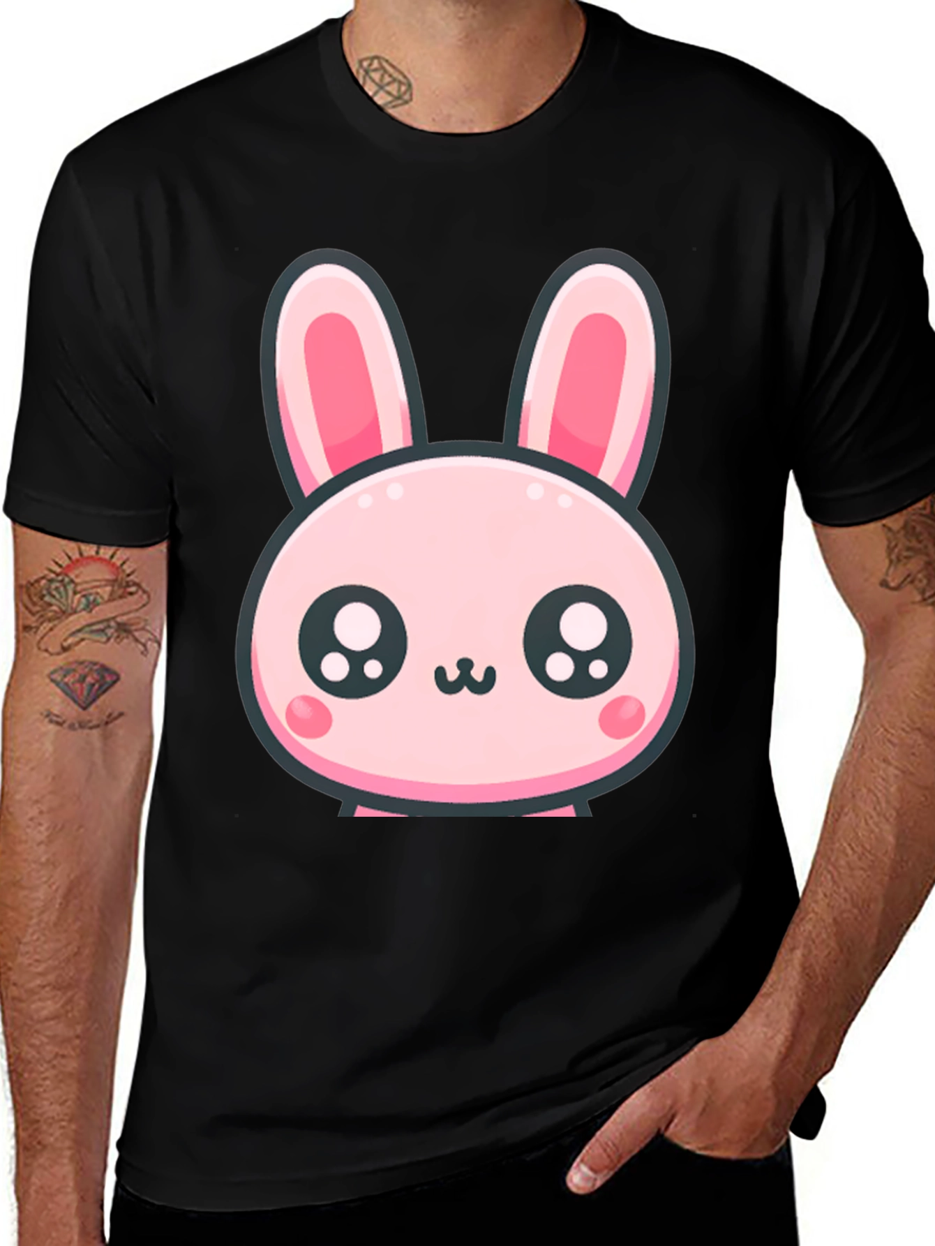 Variant 15 of Cute Kawaii Pink Bunny Graphic T-Shirt