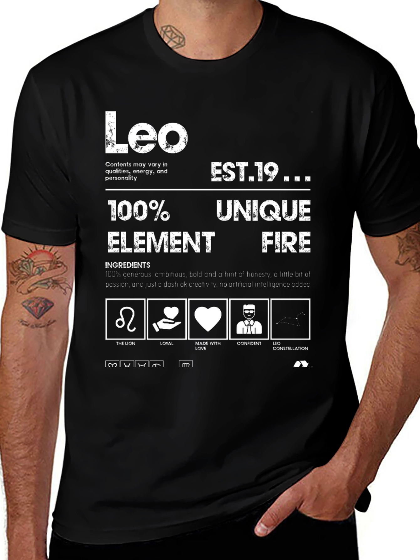 Leo Zodiac Element Fire Graphic T-Shirt