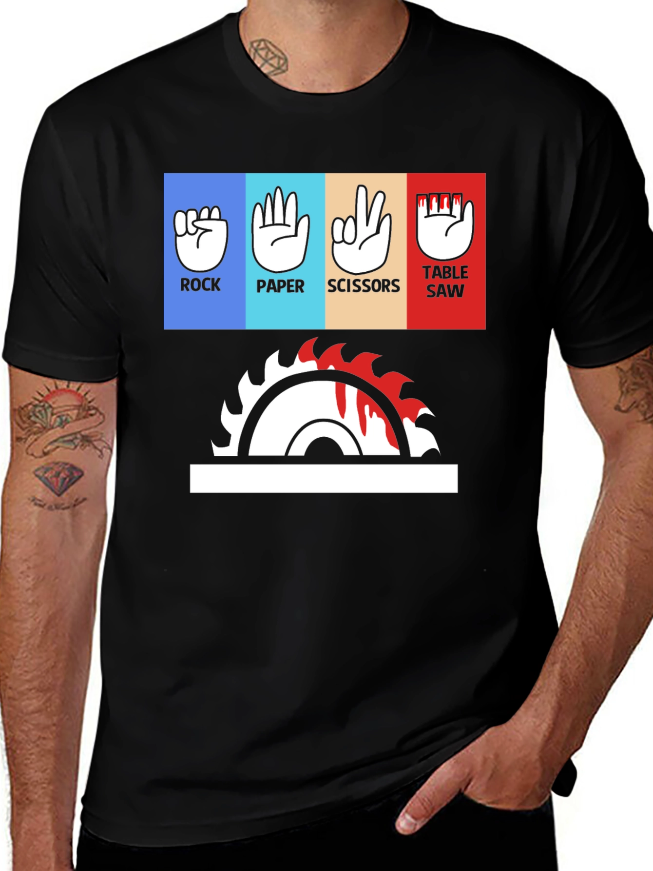 Variant 12 of Rock Paper Scissors Table Saw T-Shirt