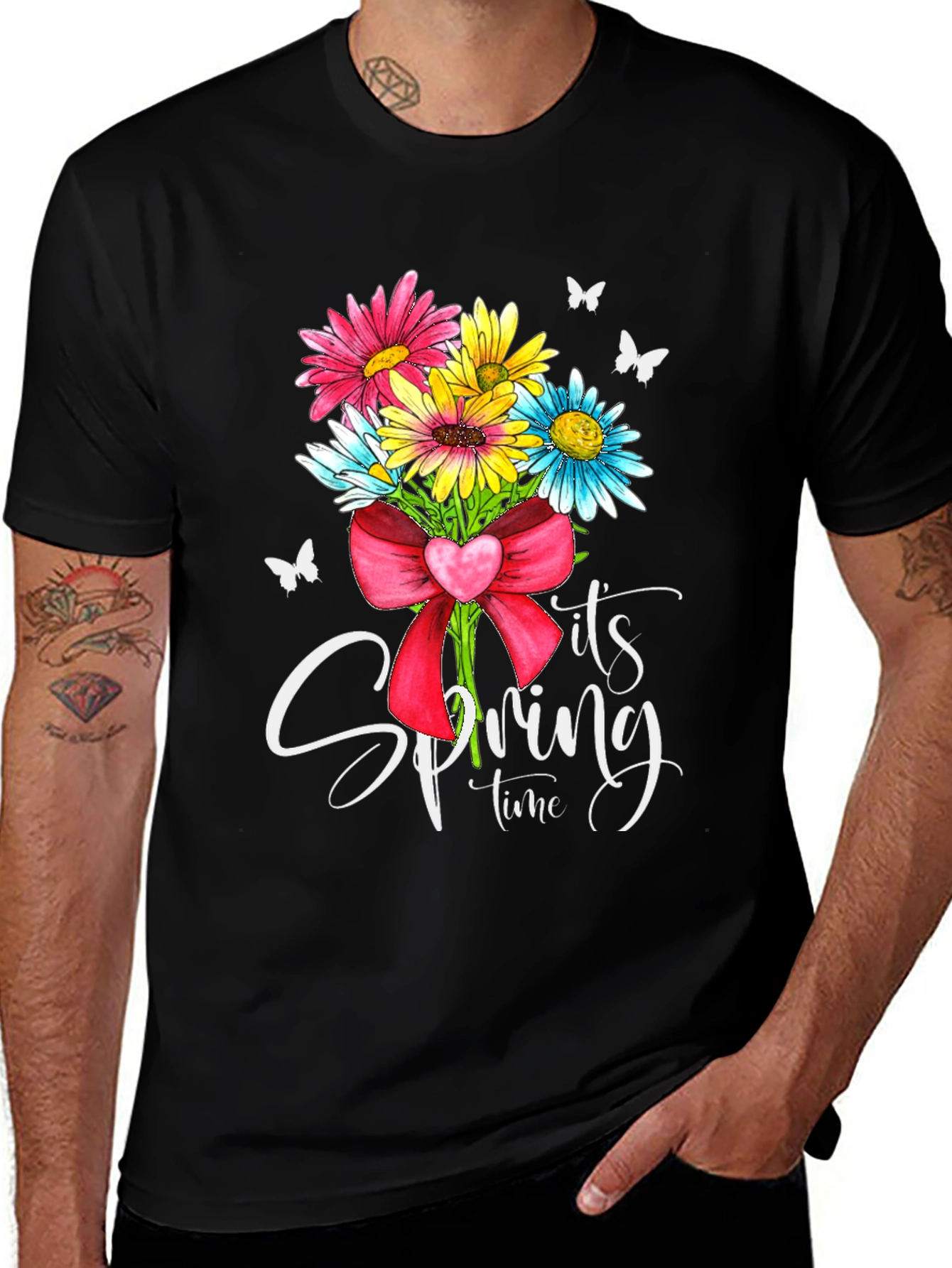 Variant 12 of Floral Spring Time Graphic Tee - Black