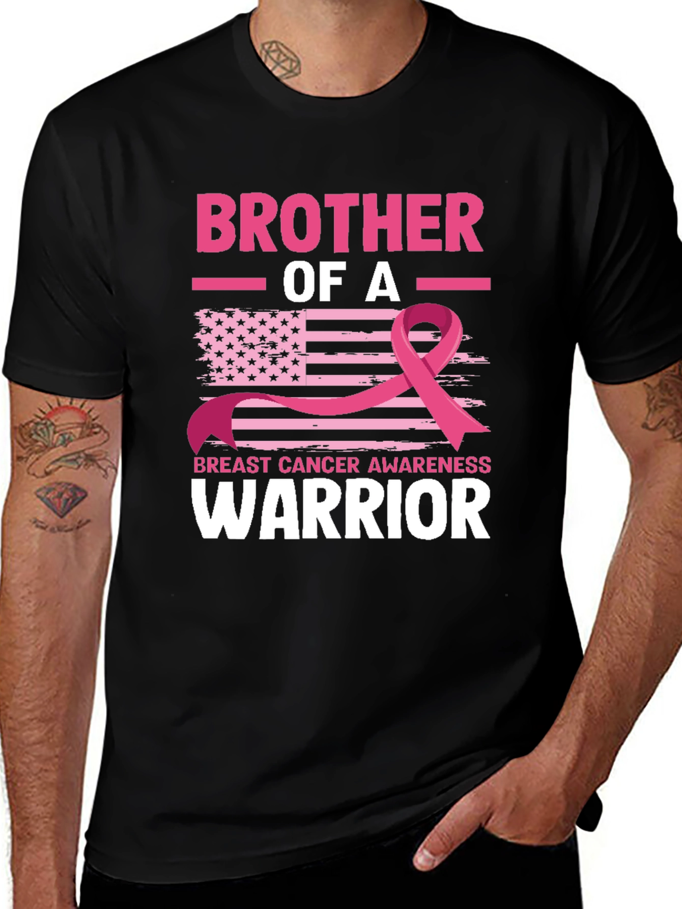 Variant 25 of Brother of a Warrior Breast Cancer Awareness T-Shirt