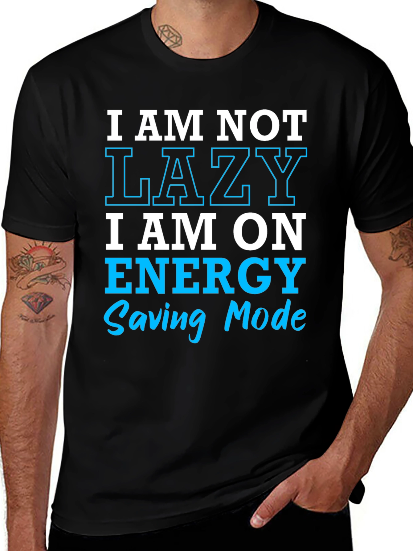 Variant 10 of Funny Lazy Energy Saving Mode T-Shirt