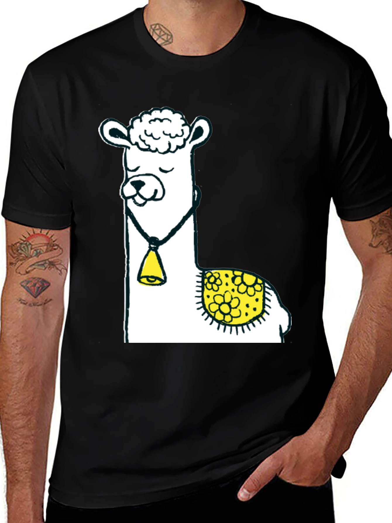 Variant 18 of Llama Graphic Tee - Black T-Shirt