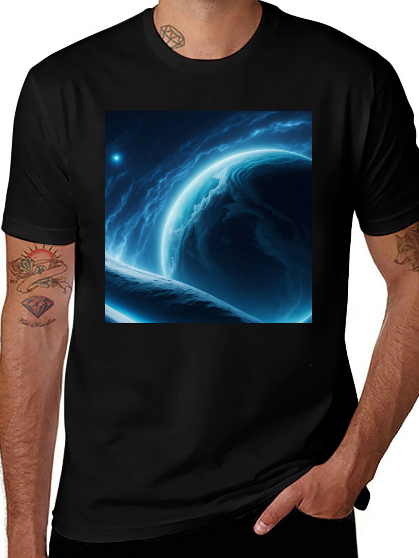 Variant 23 of Cosmic Planet Black T-Shirt