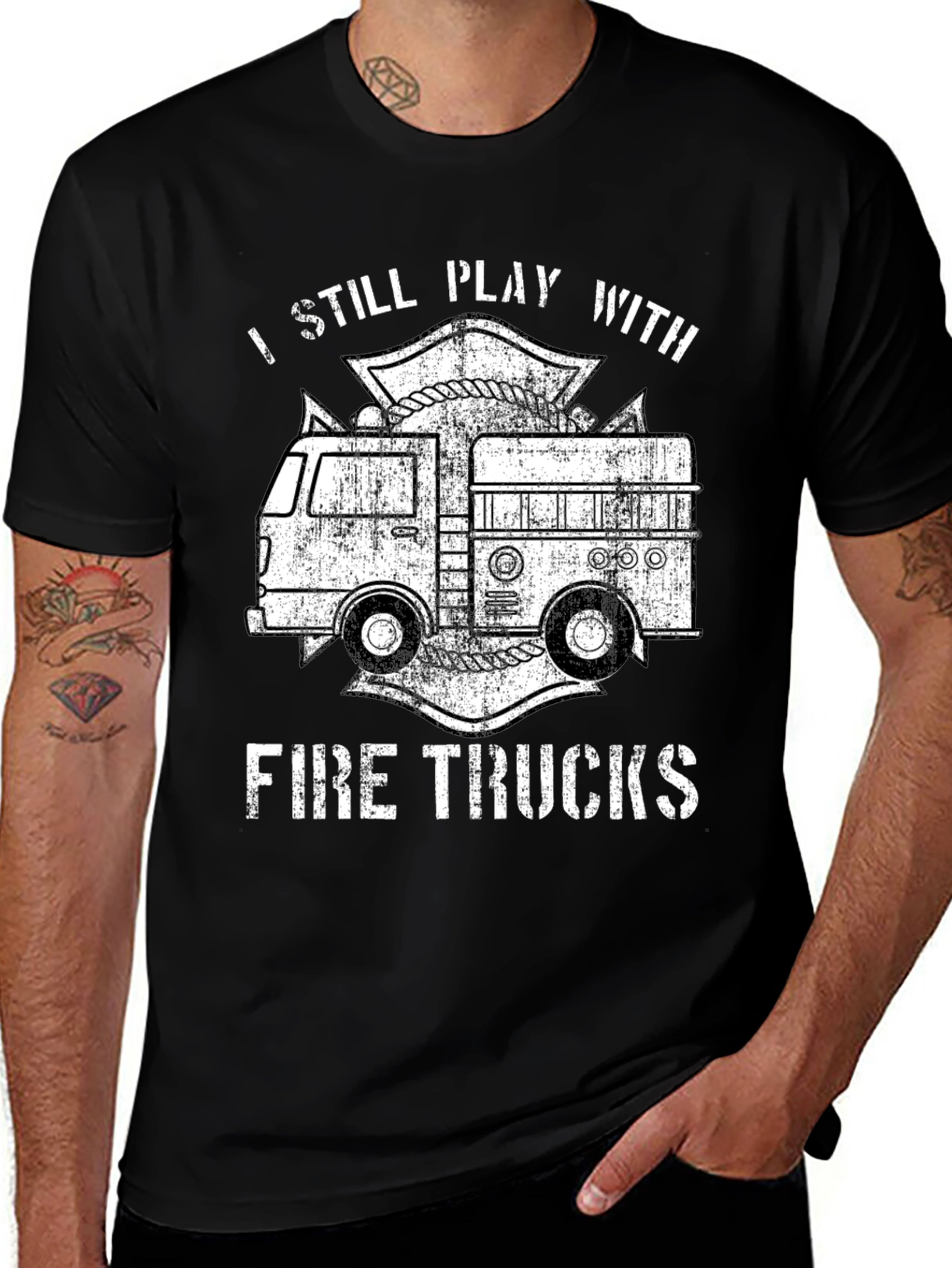 Variant 29 of I Still Play With Fire Trucks T-Shirt