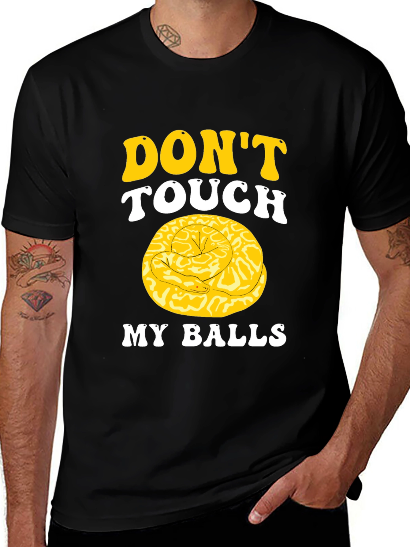 Variant 7 of Don't Touch My Balls Funny Snake T-Shirt