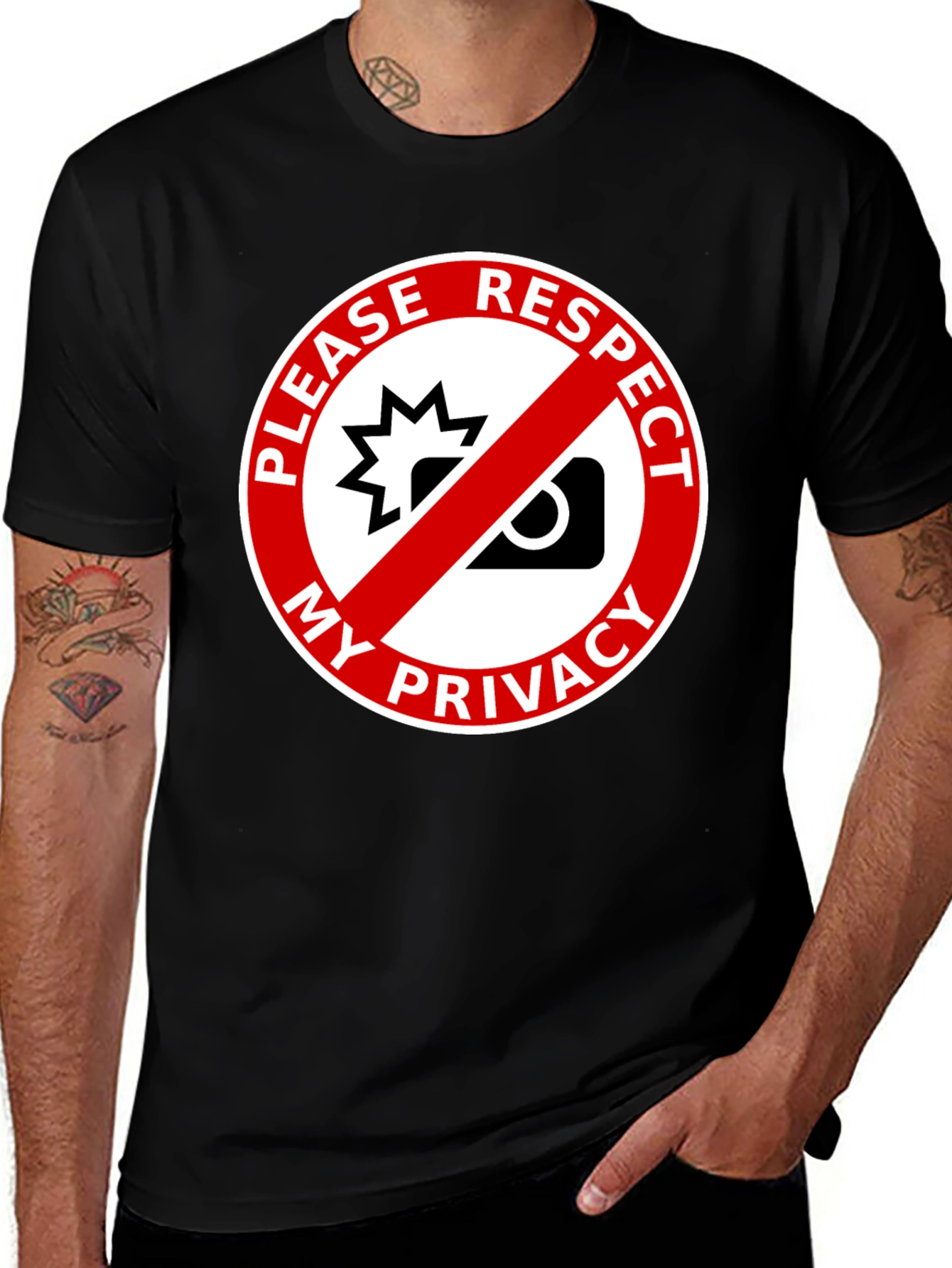 Variant 16 of Respect My Privacy Graphic Tee - Anti-Paparazzi Shirt