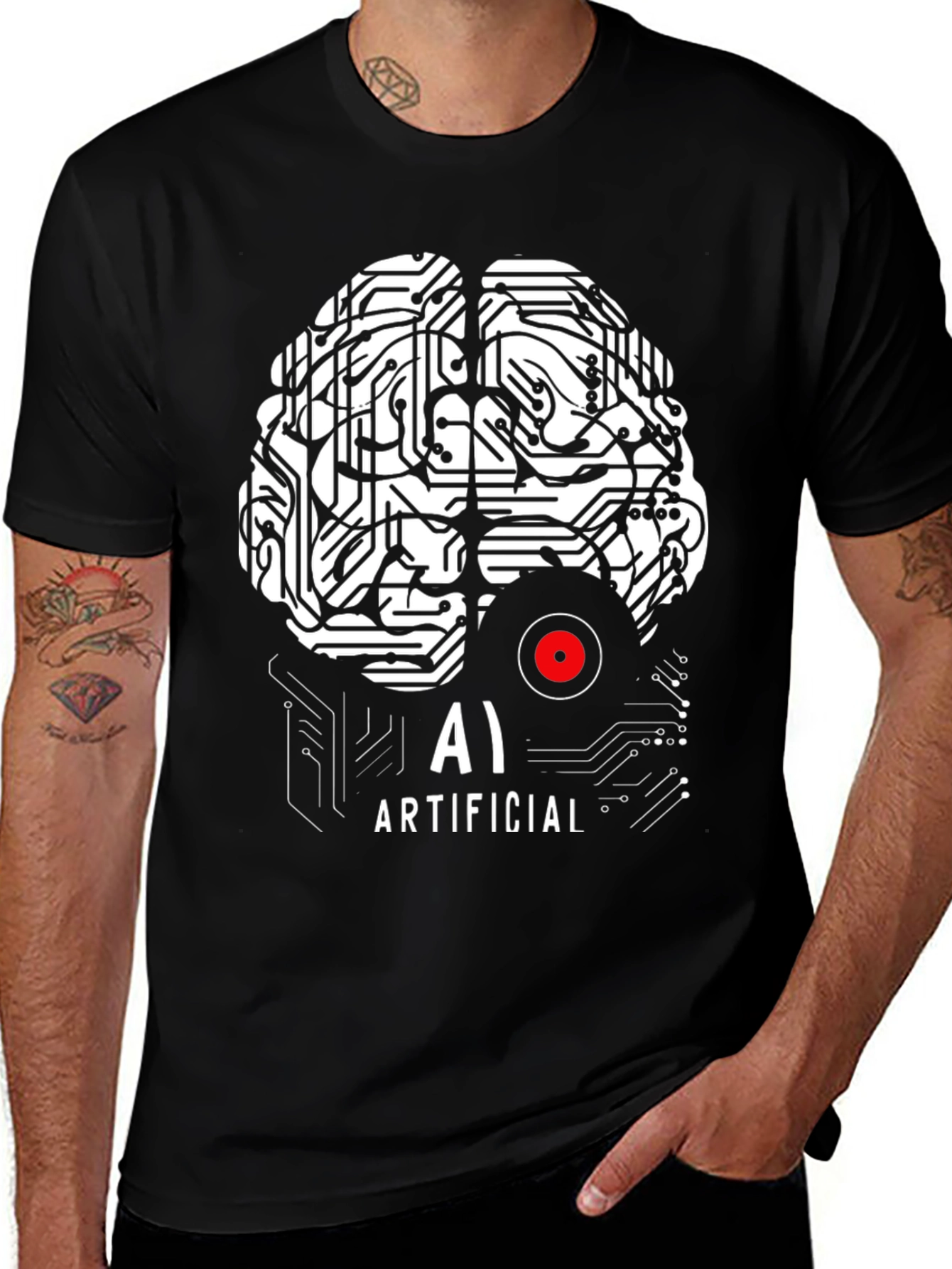 AI Brain T-Shirt - Artificial Intelligence Design