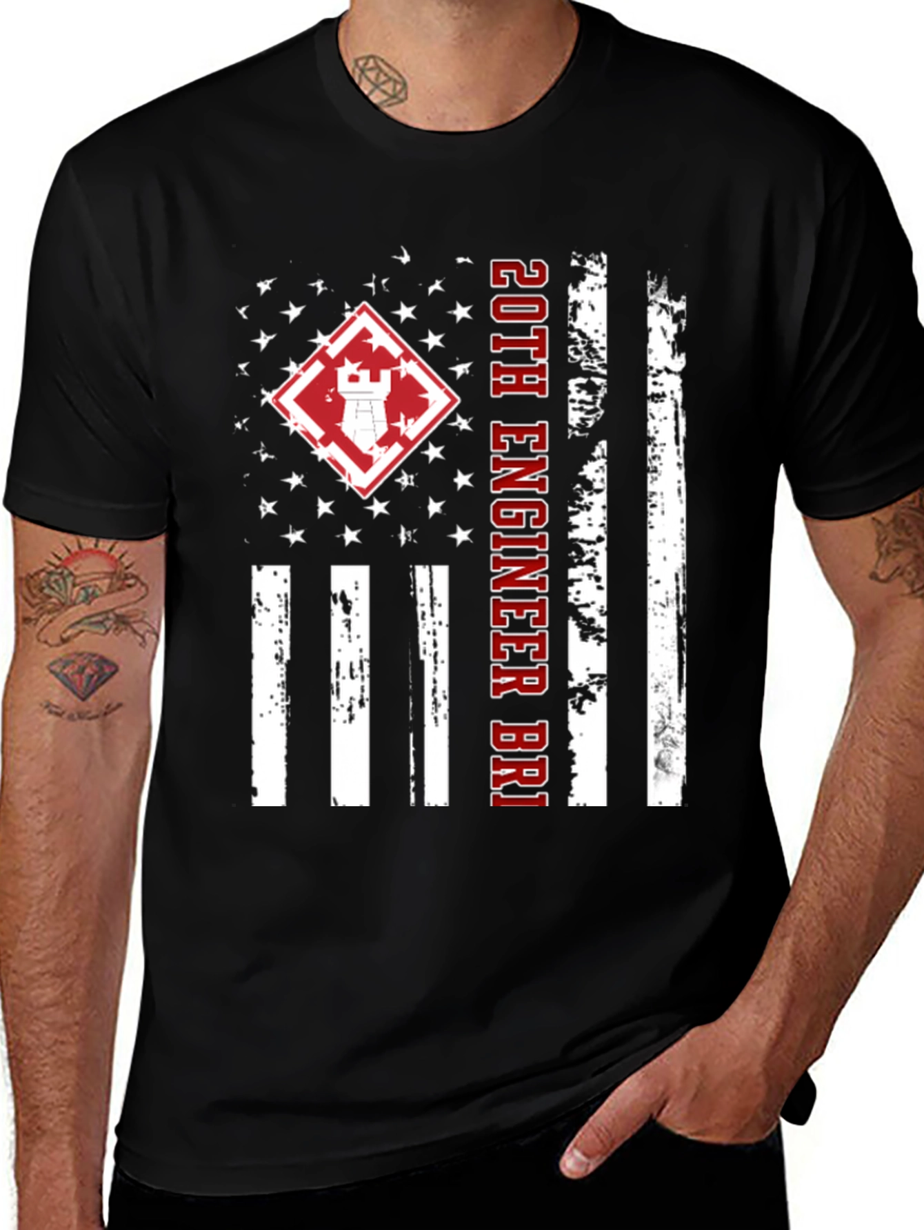Variant 9 of 20th Engineer Brigade Flag Graphic Tee