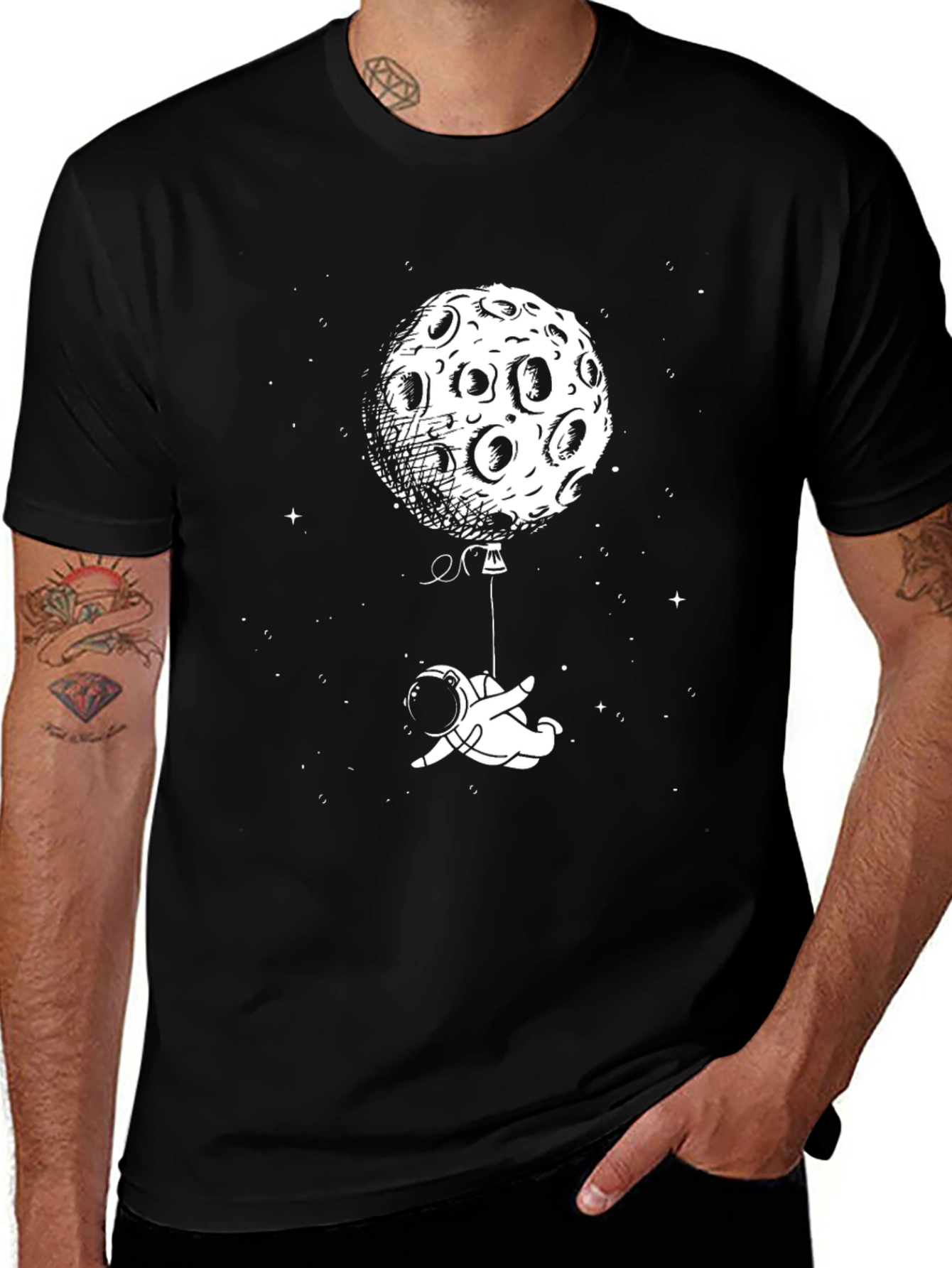 Variant 3 of Astronaut Moon Balloon Graphic Tee