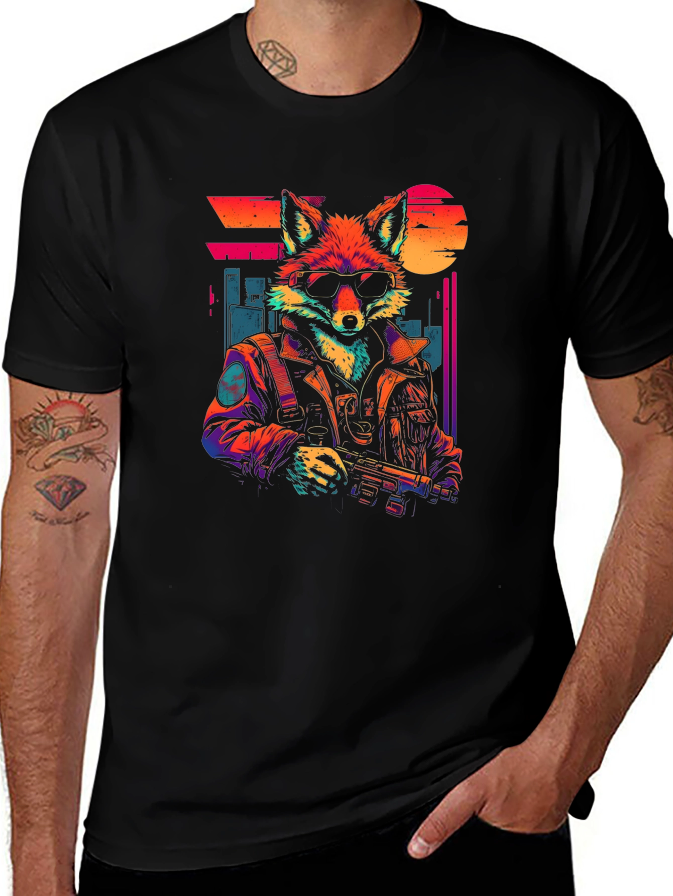 Cyberpunk Fox T-Shirt - Unique Graphic Tee