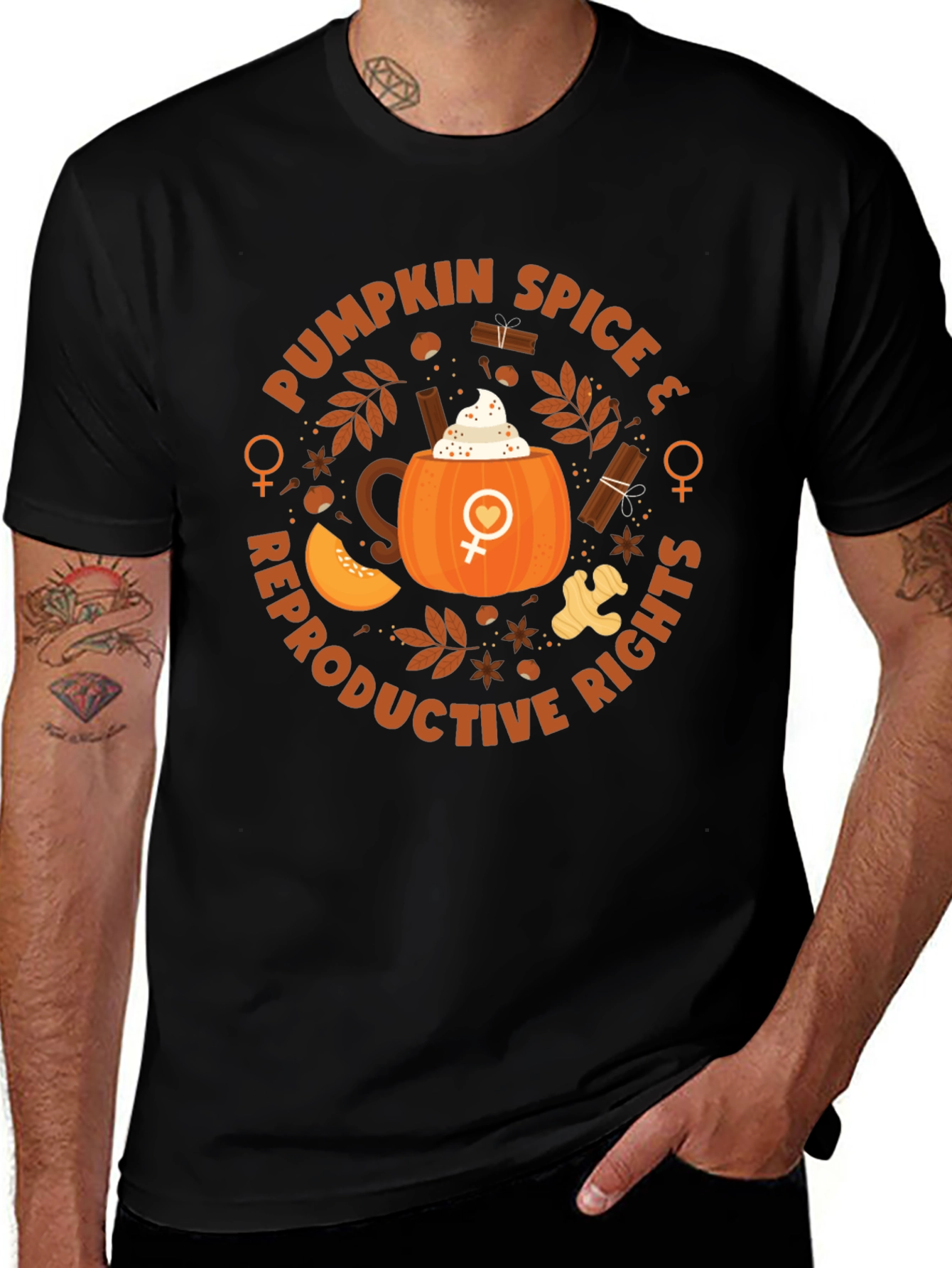Variant 17 of Pumpkin Spice Reproductive Rights T-Shirt