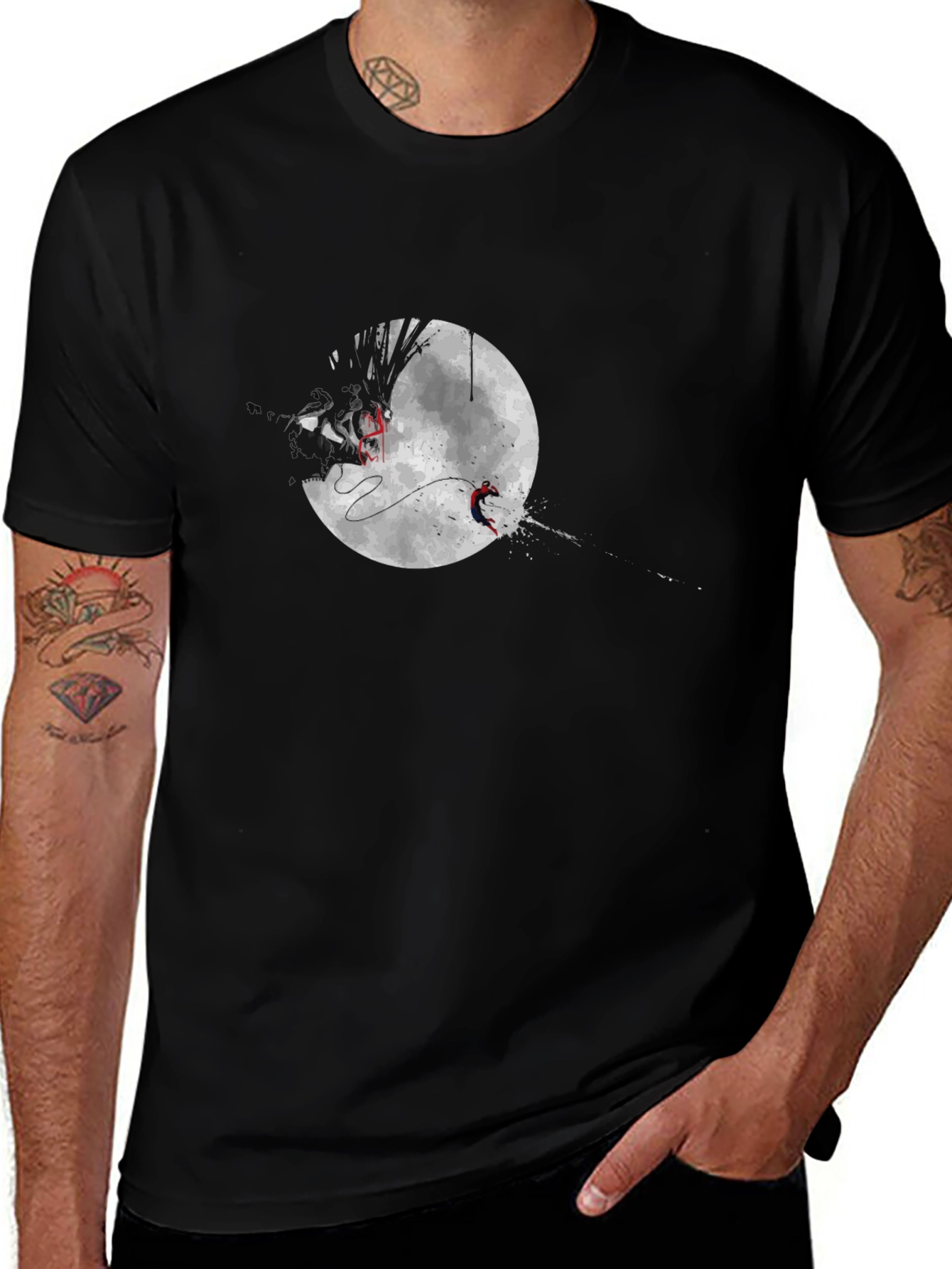Spiderman vs Venom Moon T-Shirt