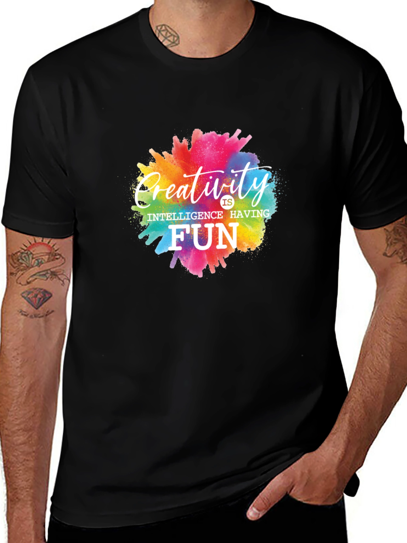 Variant 3 of Creativity is Fun T-Shirt - Black Cotton Tee