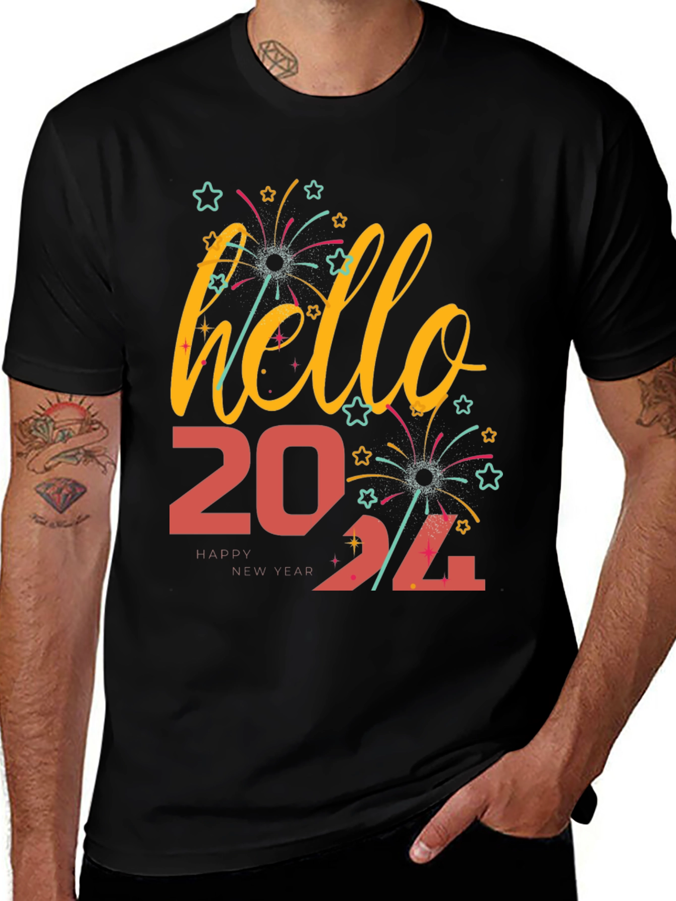 Variant 17 of Hello 2024 T-Shirt New Year Celebration Tee