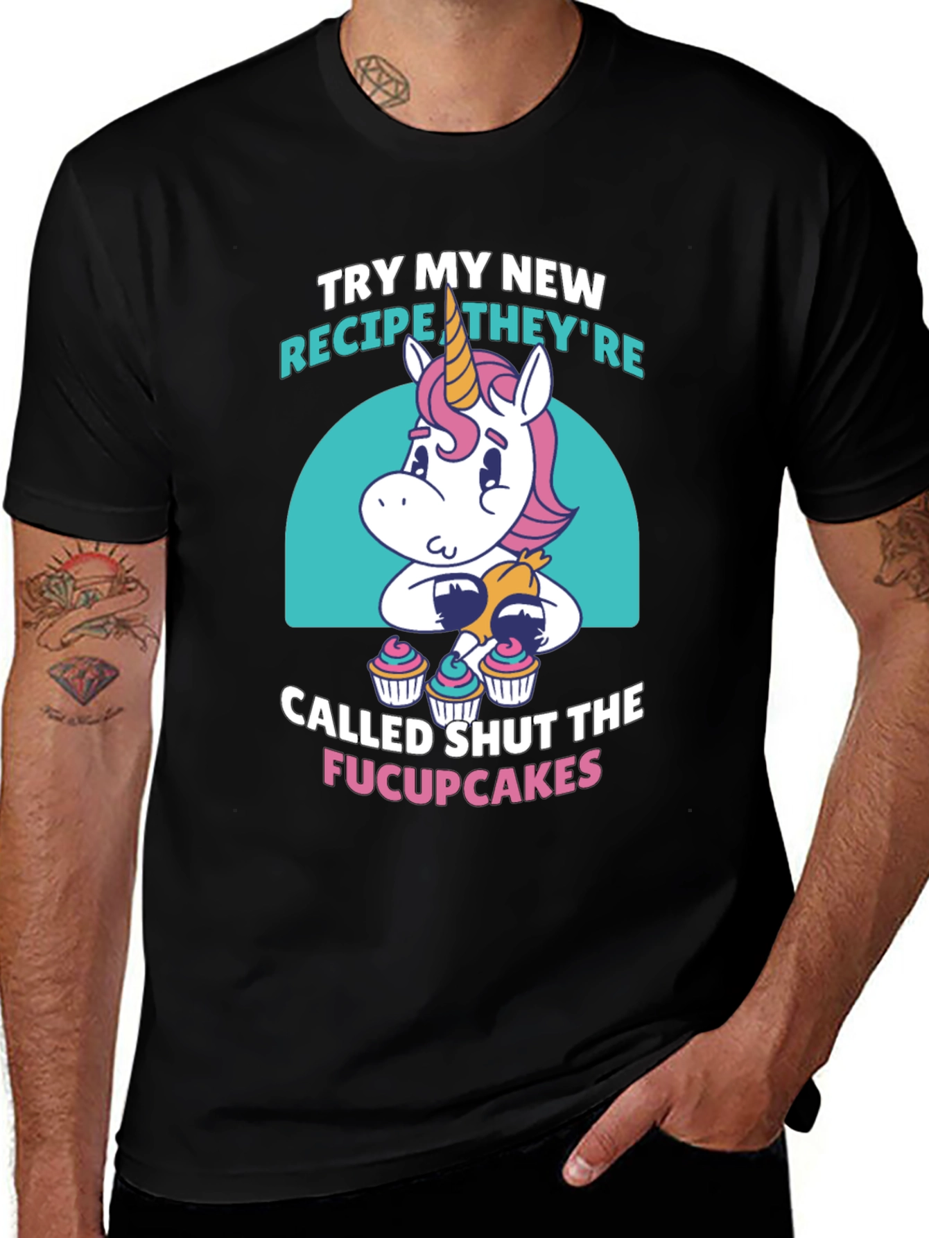 Variant 4 of Unicorn Fucupcakes Graphic T-Shirt - Funny Novelty Tee