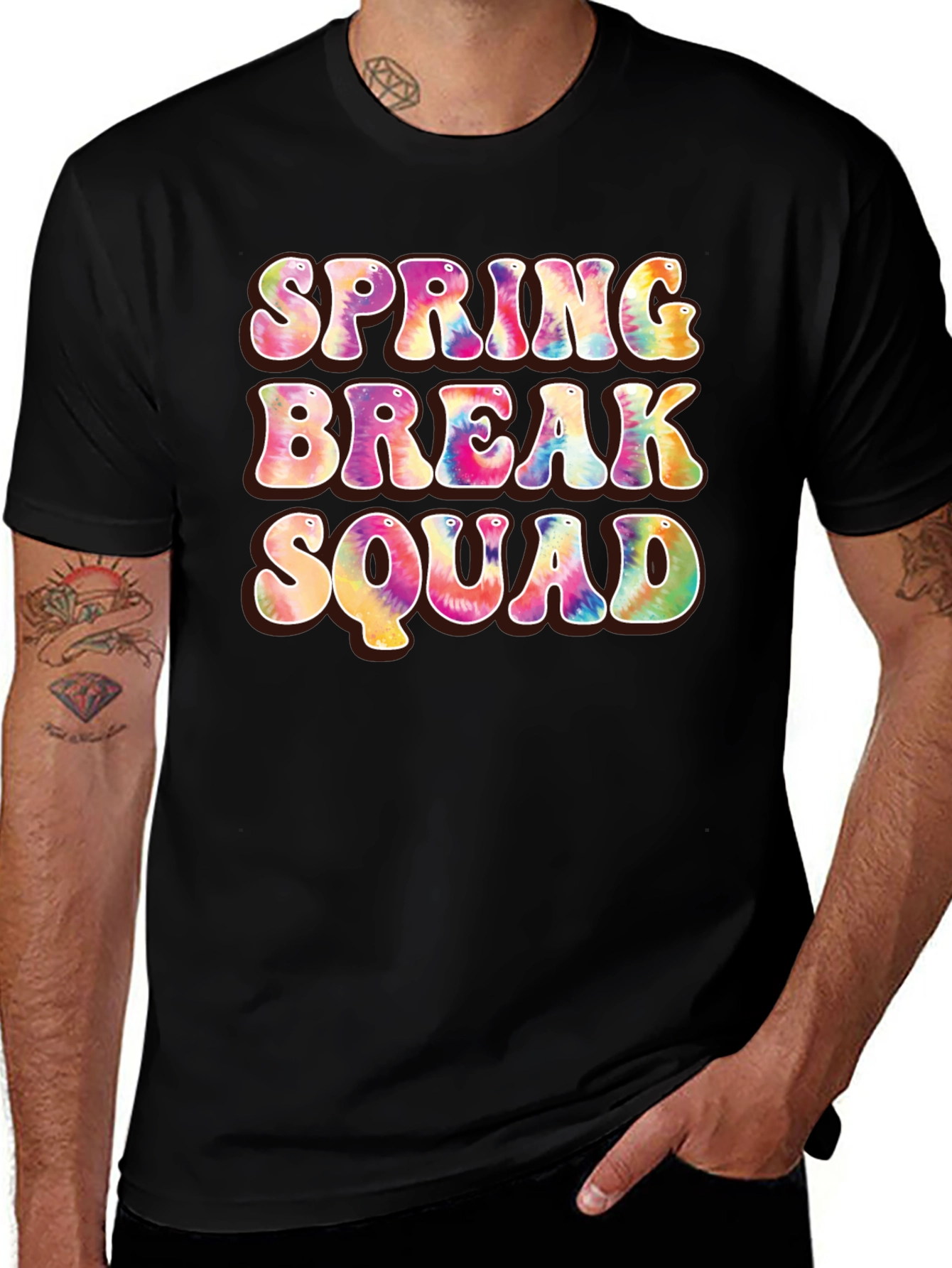 Variant 14 of Spring Break Squad Tie Dye Graphic Tee