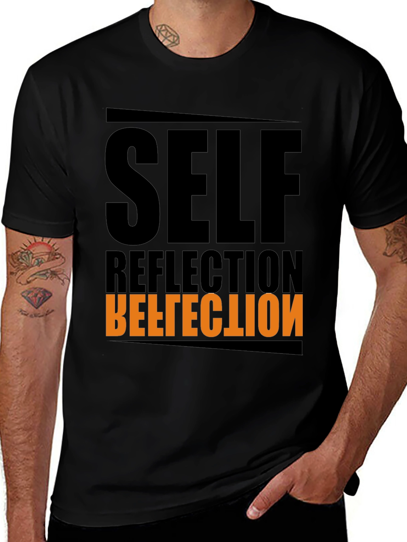 Variant 10 of Self Reflection T-Shirt - Black Graphic Tee