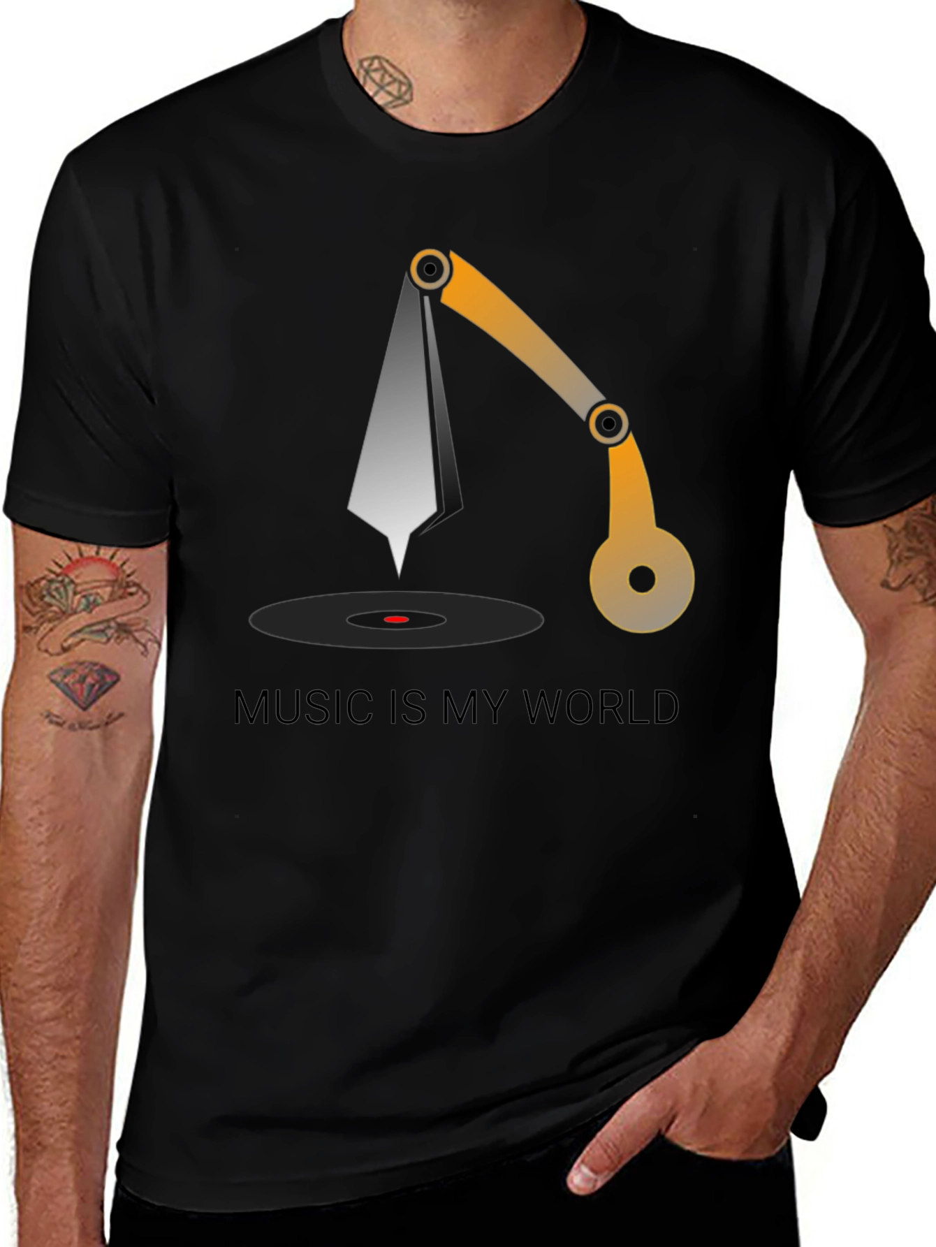 Variant 28 of Music is My World Graphic Tee - Black