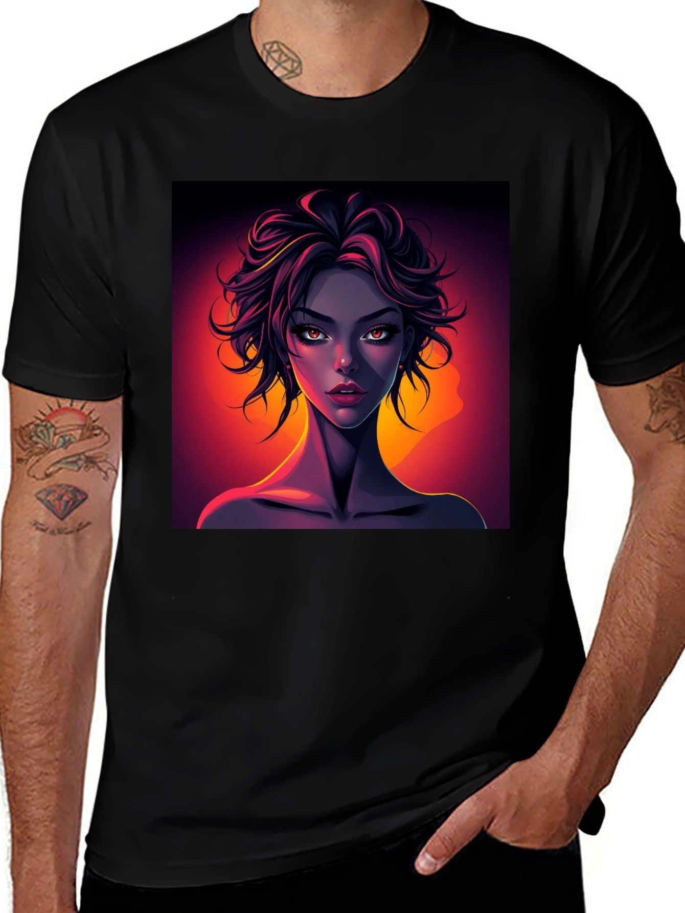 Variant 23 of Graphic Tee - Woman Portrait Print