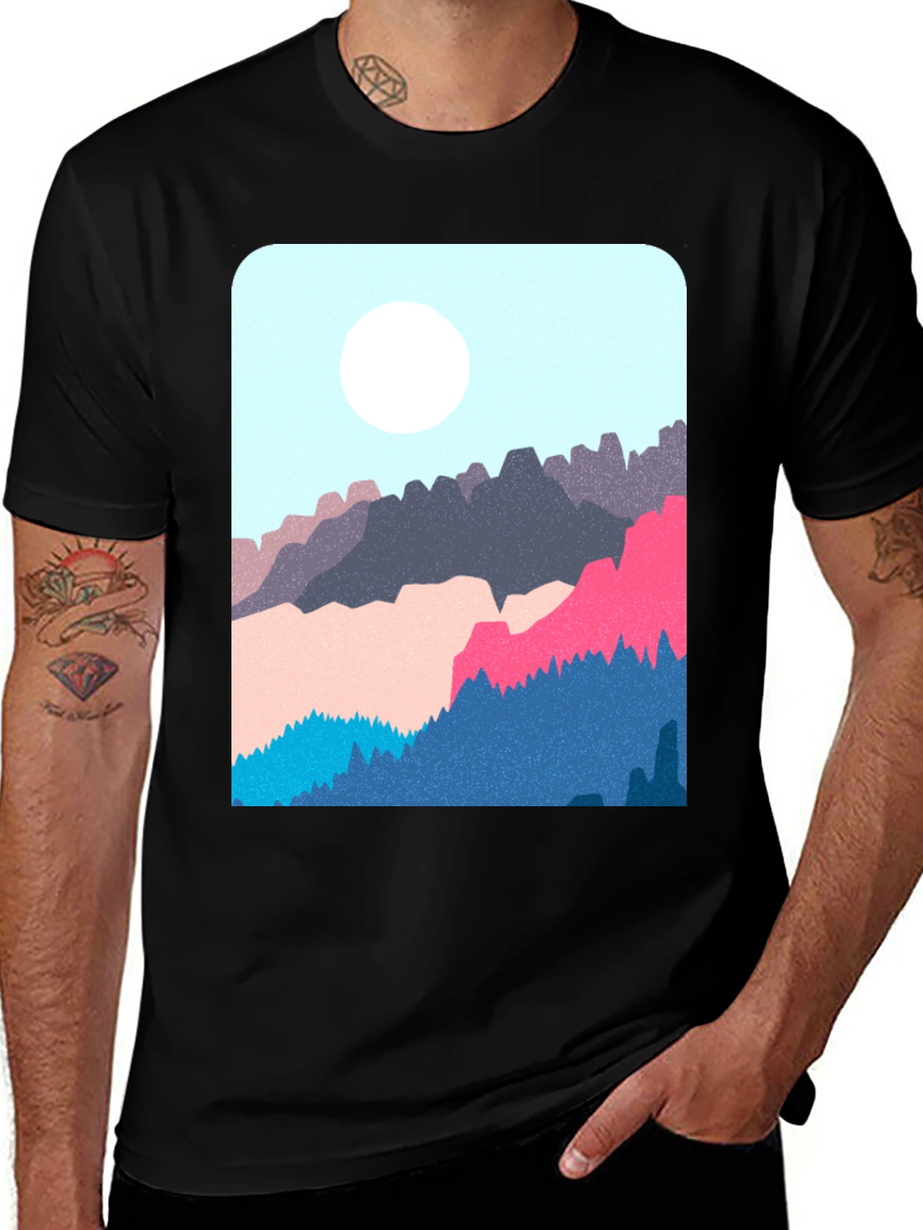 Variant 17 of Mountain Graphic Black T-Shirt