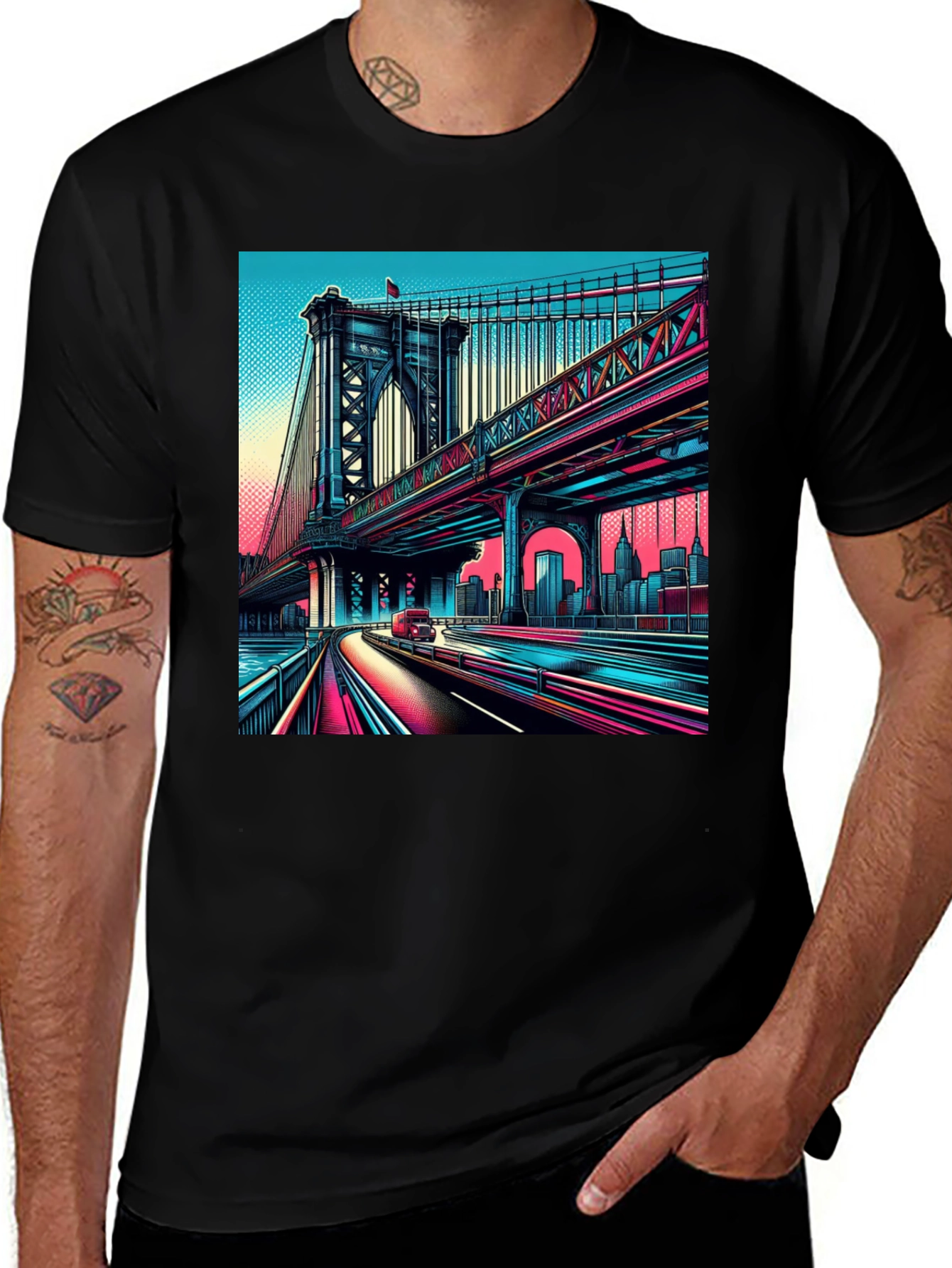Variant 25 of Neon Bridge Graphic Tee