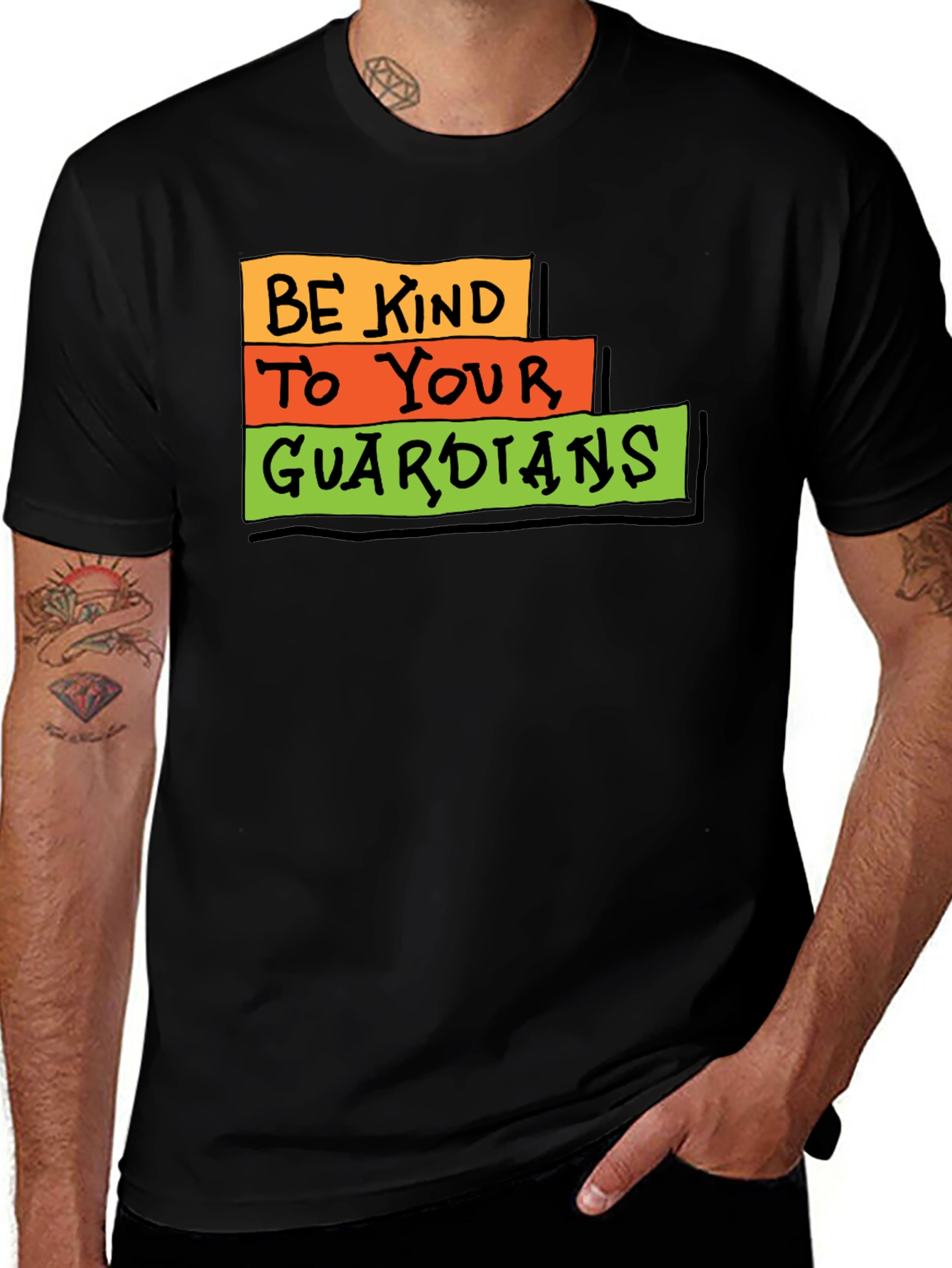 Variant 19 of Be Kind to Your Guardians Black T-Shirt