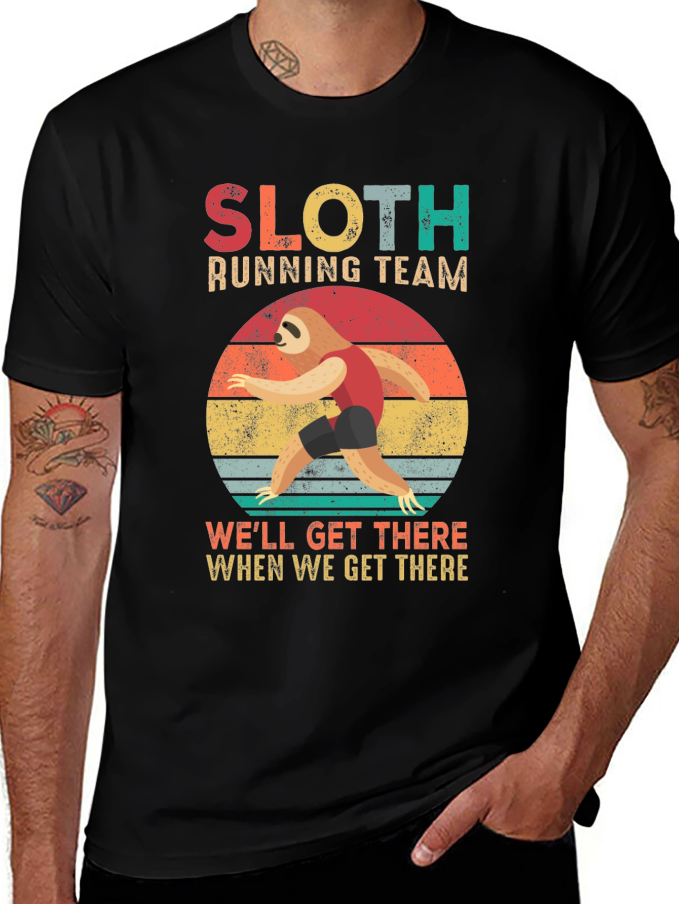 Variant 30 of Sloth Running Team T-Shirt - We'll Get There