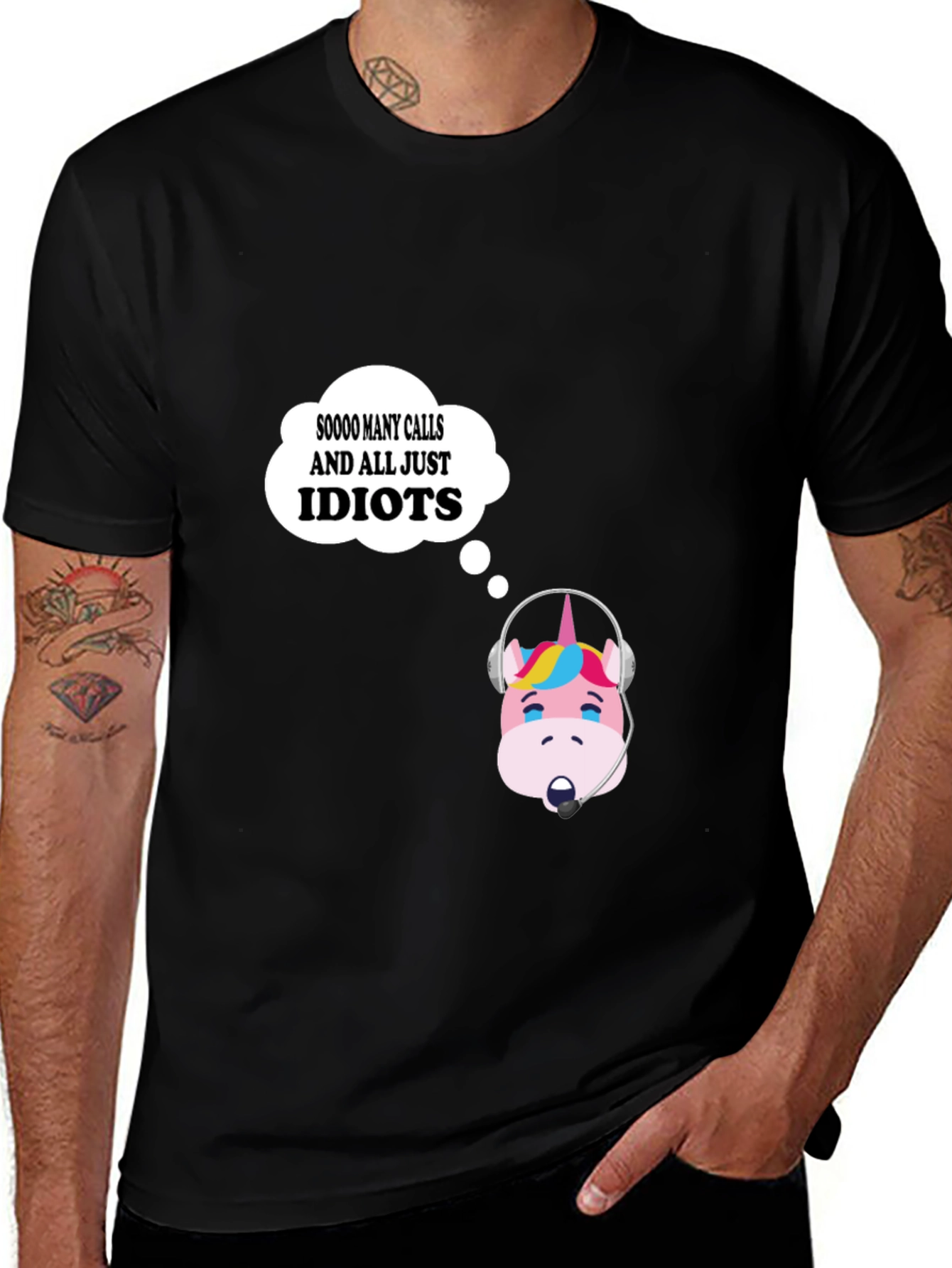 Variant 6 of Funny Unicorn Call Center T-Shirt