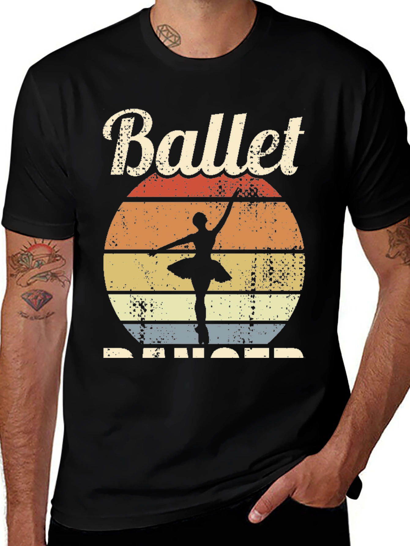 Variant 6 of Ballet Dancer Retro Graphic T-Shirt