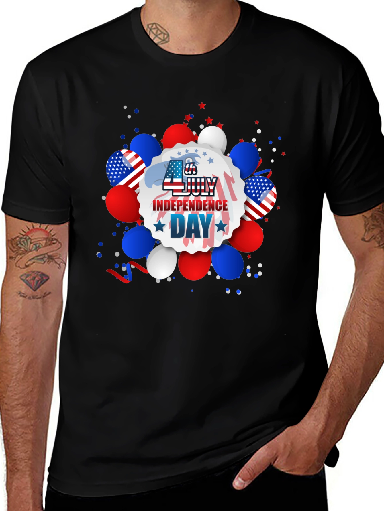 Variant 12 of Independence Day T-Shirt - Patriotic 4th of July Design