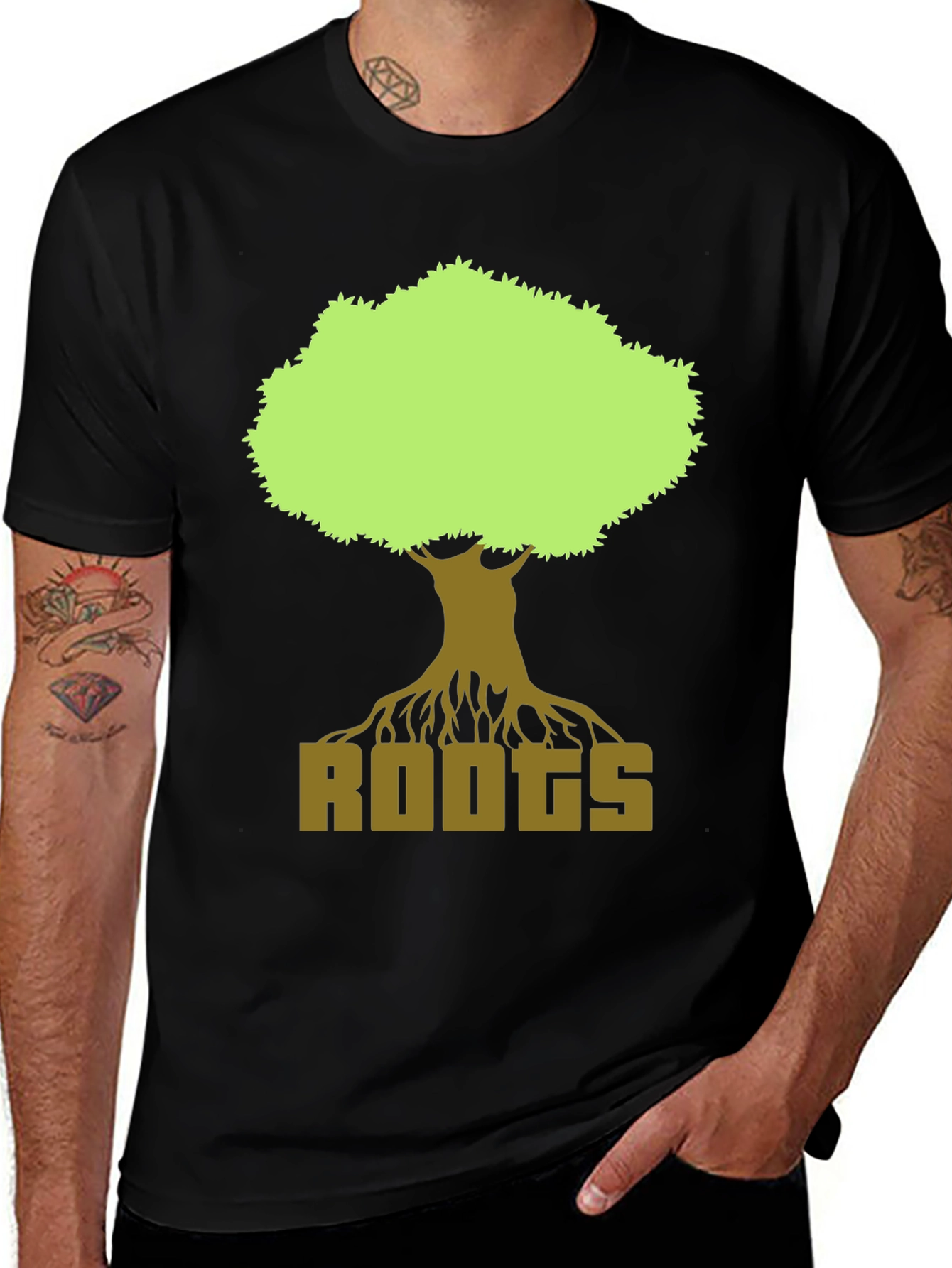 Variant 23 of Roots Tree Graphic T-Shirt - Black