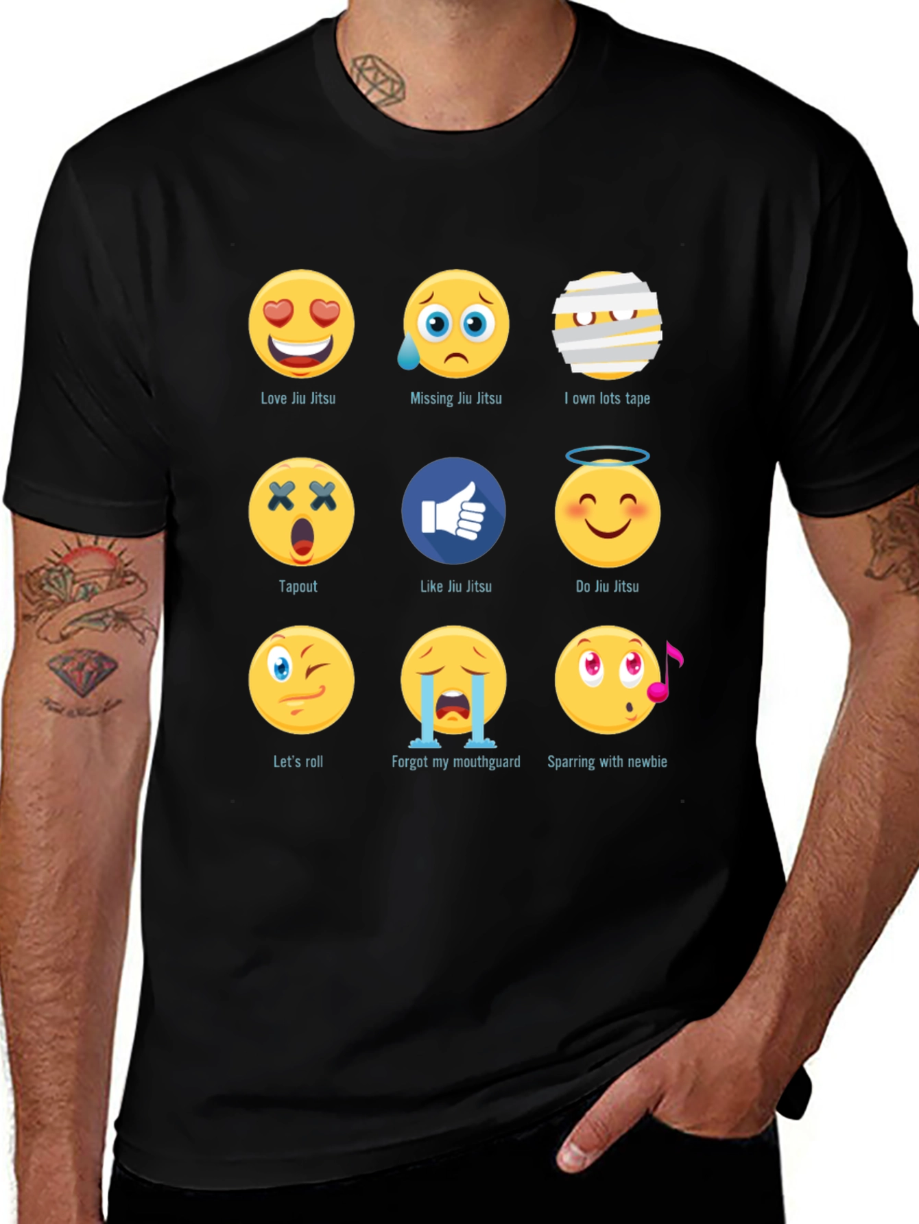 Variant 6 of Jiu Jitsu Emoji Graphic Tee