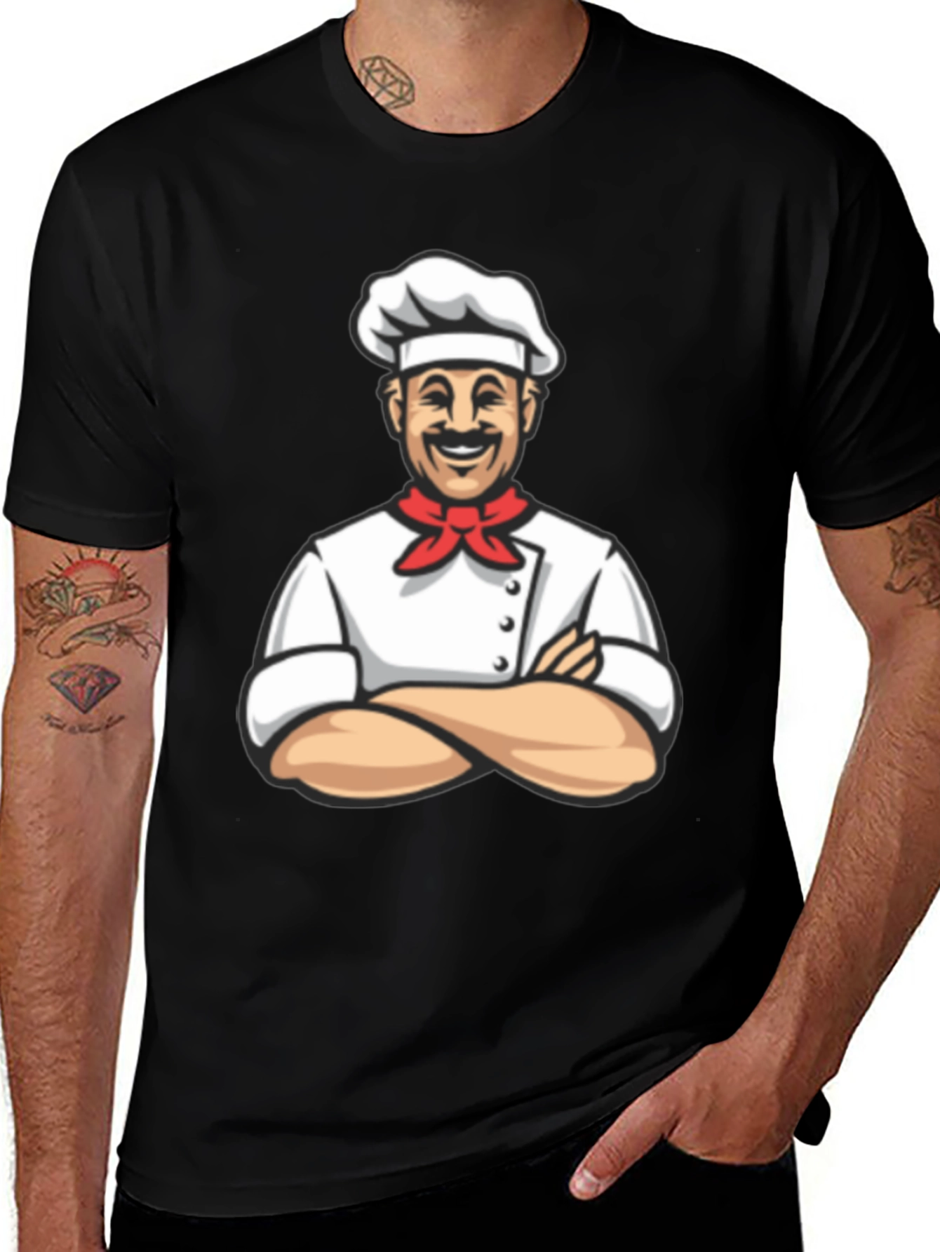 Variant 9 of Chef Graphic T-Shirt - Black Cotton Tee