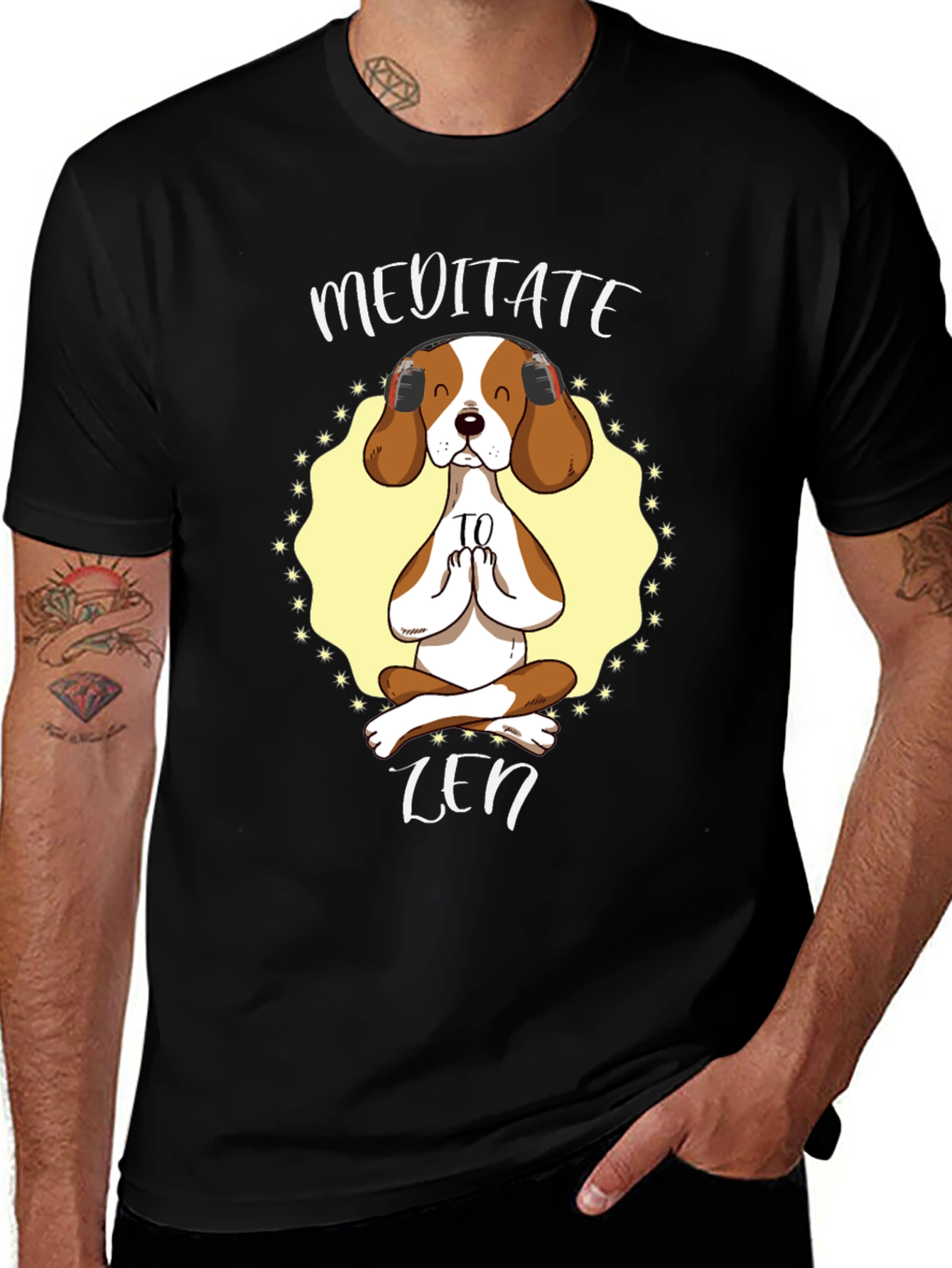 Variant 19 of Meditate to Zen Dog T-Shirt - Comfy Cotton Tee