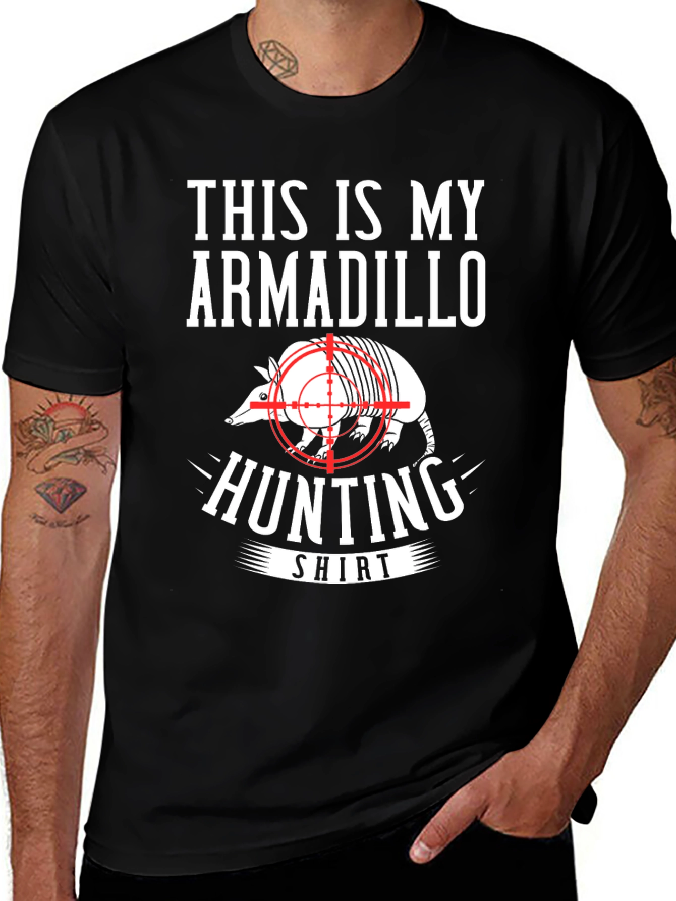 Variant 16 of Armadillo Hunting T-Shirt - Novelty Graphic Tee