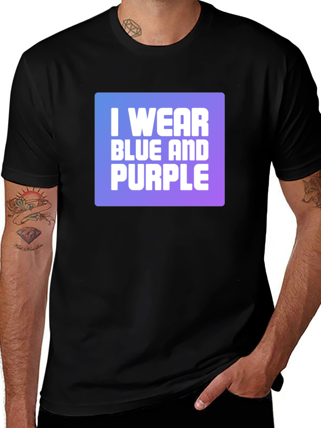 Variant 21 of I Wear Blue and Purple Graphic T-Shirt