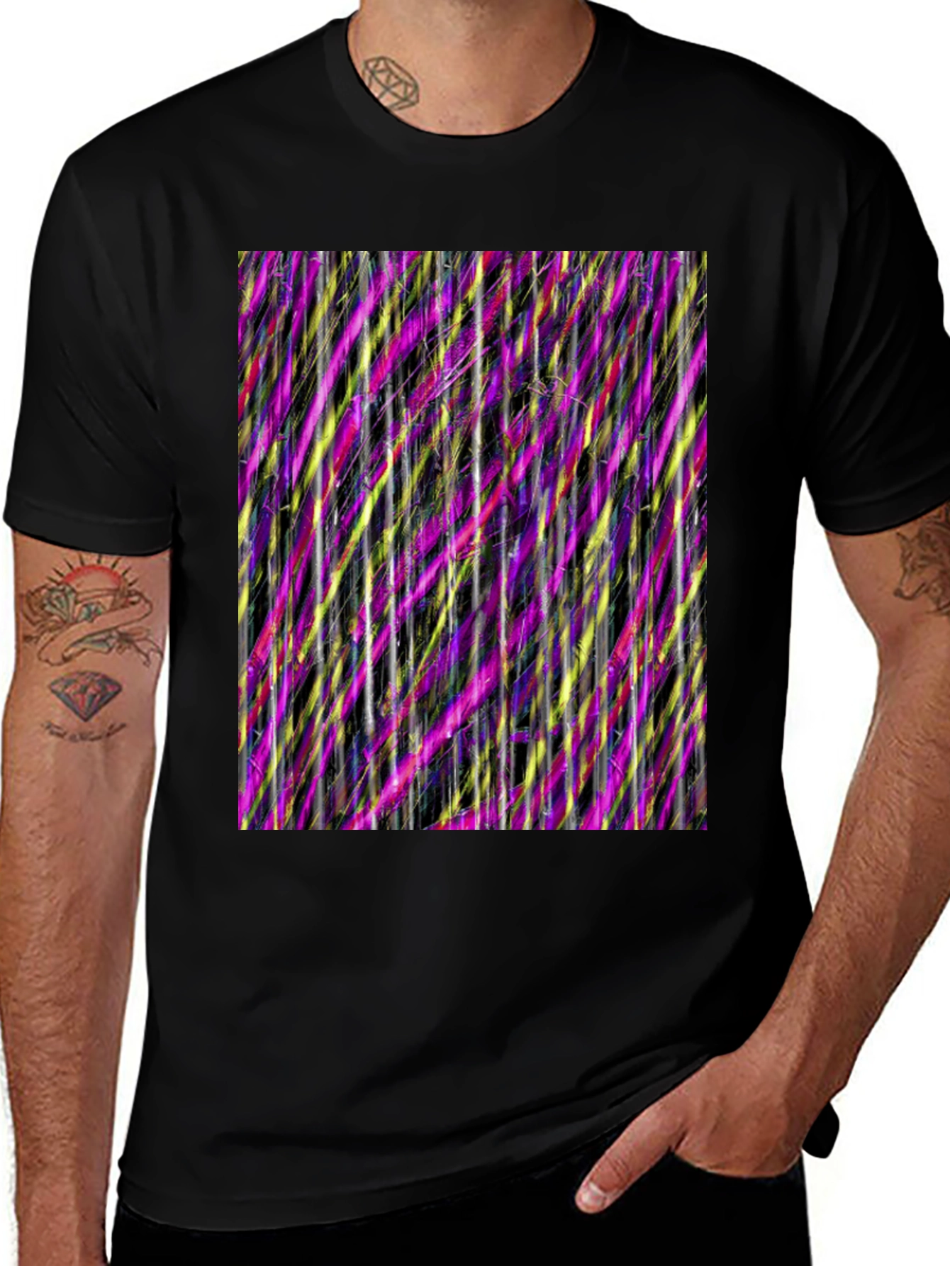 Variant 28 of Abstract Lines Pattern Tee