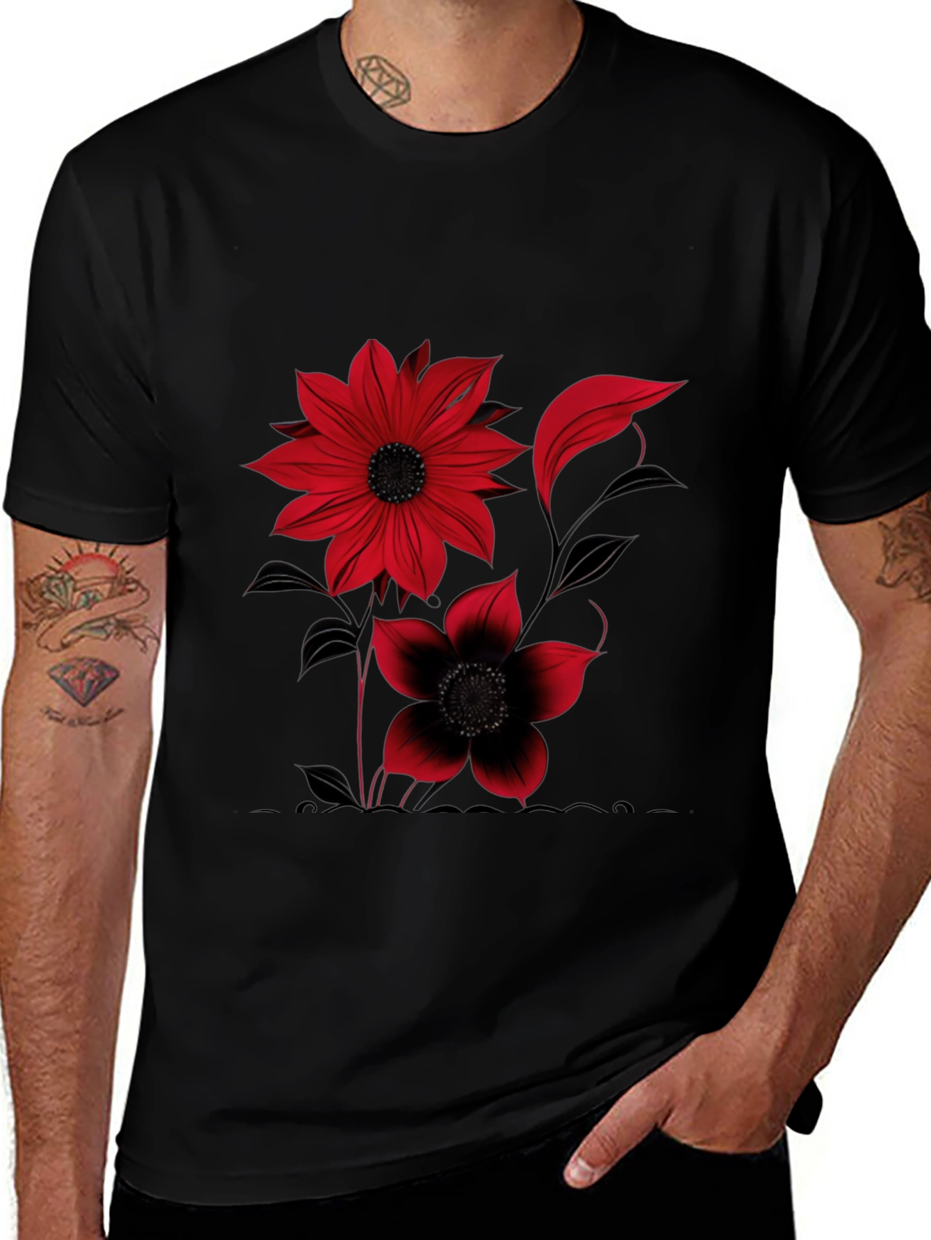 Variant 6 of Floral Graphic Print T-Shirt