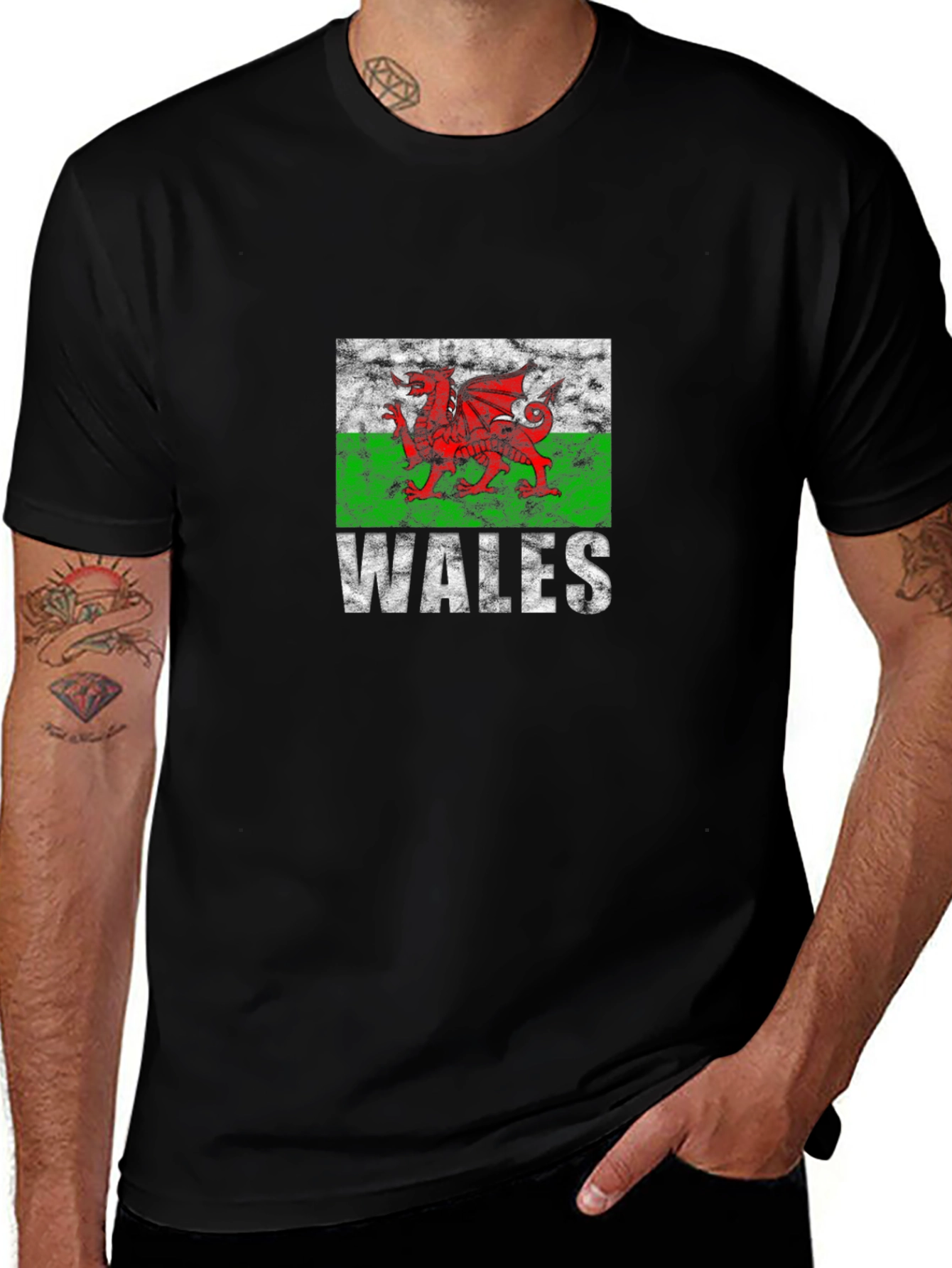 Wales Flag T-Shirt - Red Dragon Graphic Tee