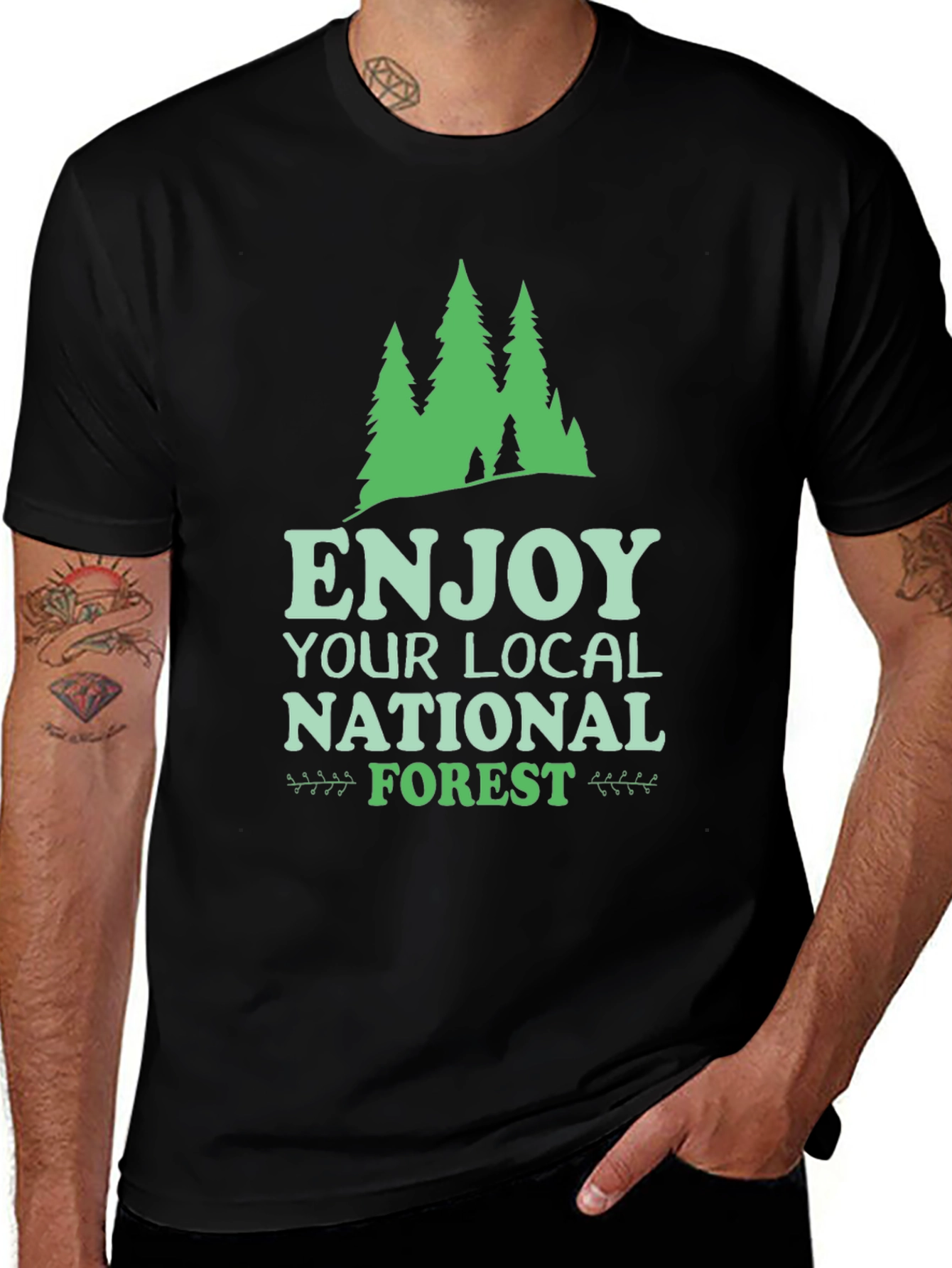 Enjoy Your Local National Forest Black Tee